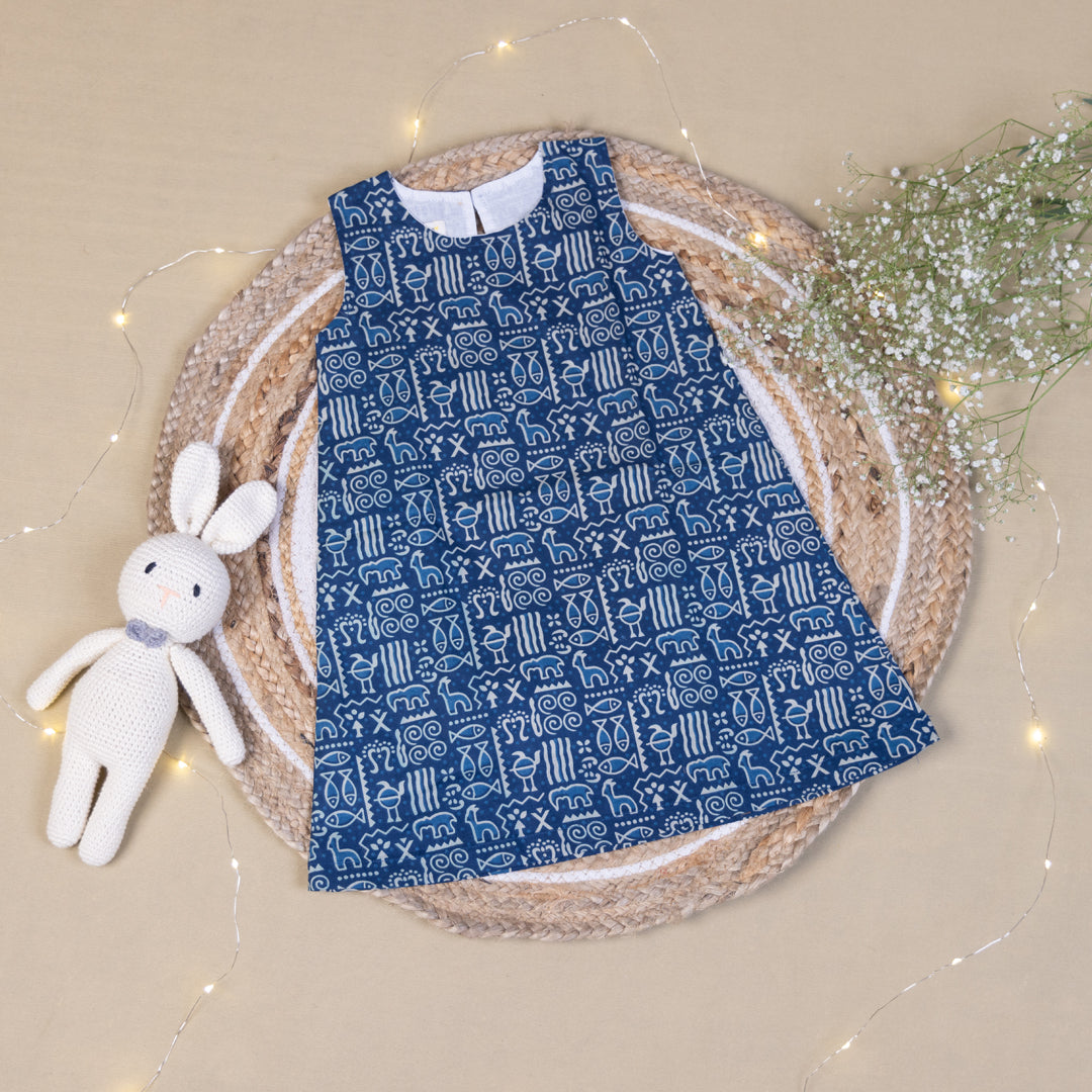 Indigo Tribal A-Line Frock