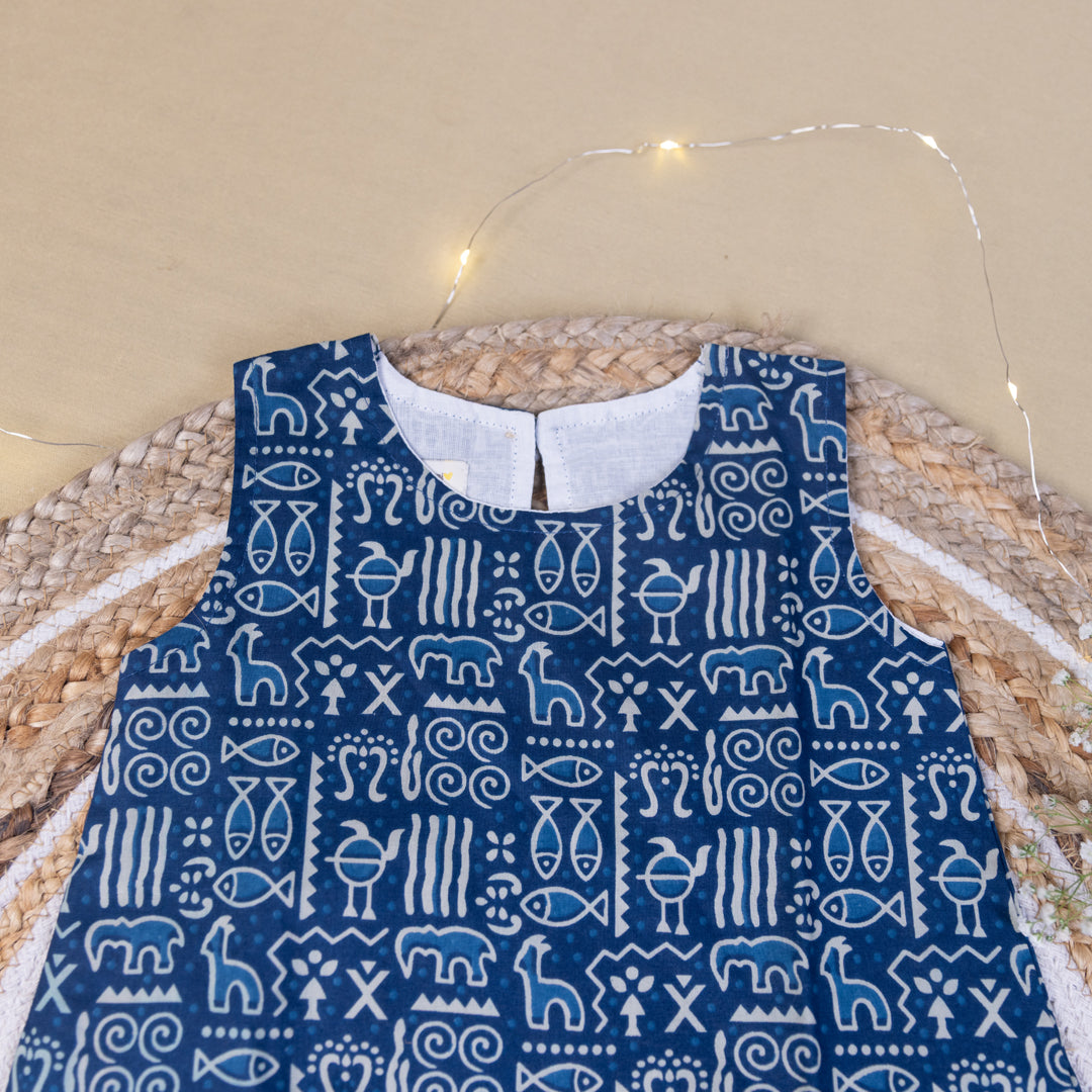 Indigo Tribal A-Line Frock