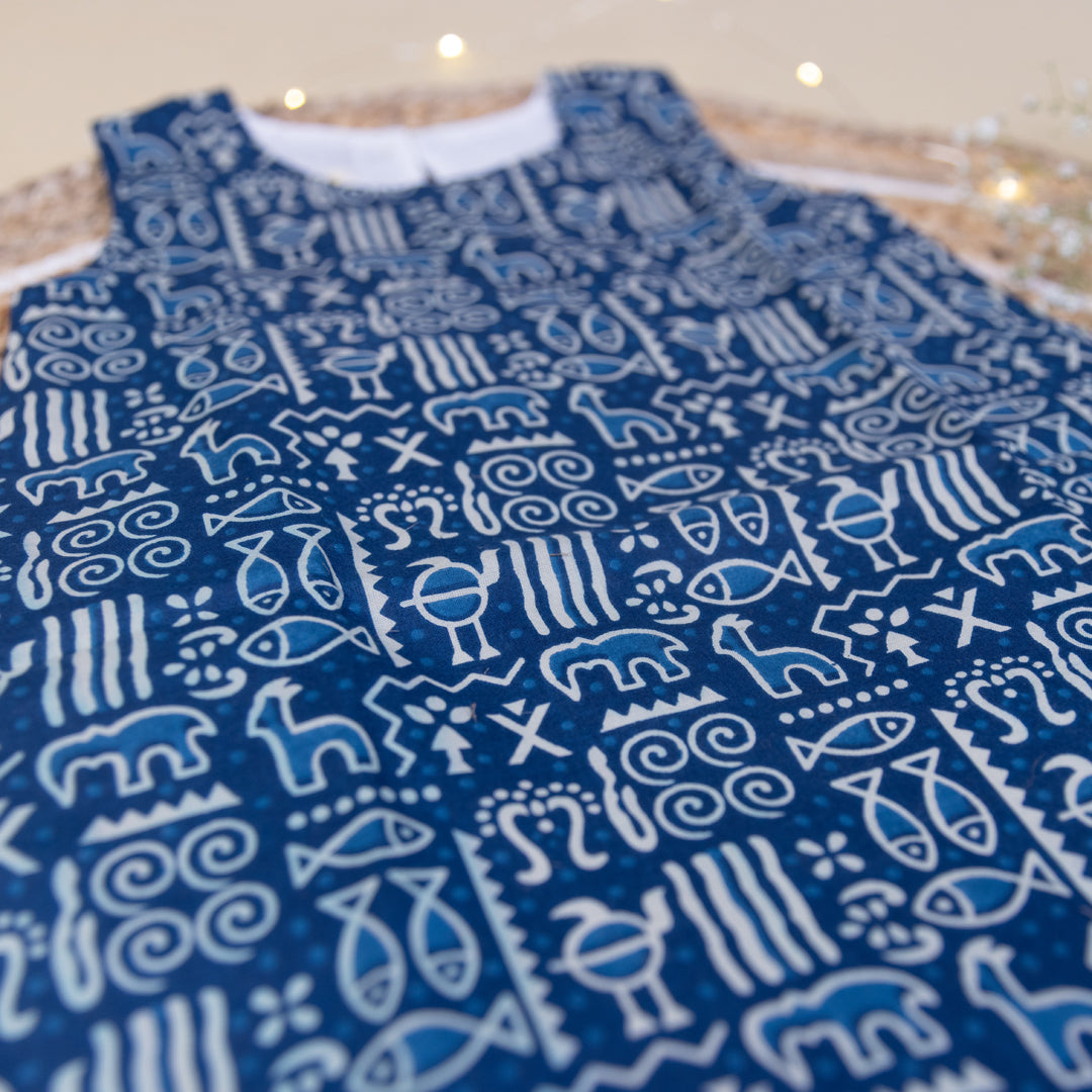 Indigo Tribal A-Line Frock