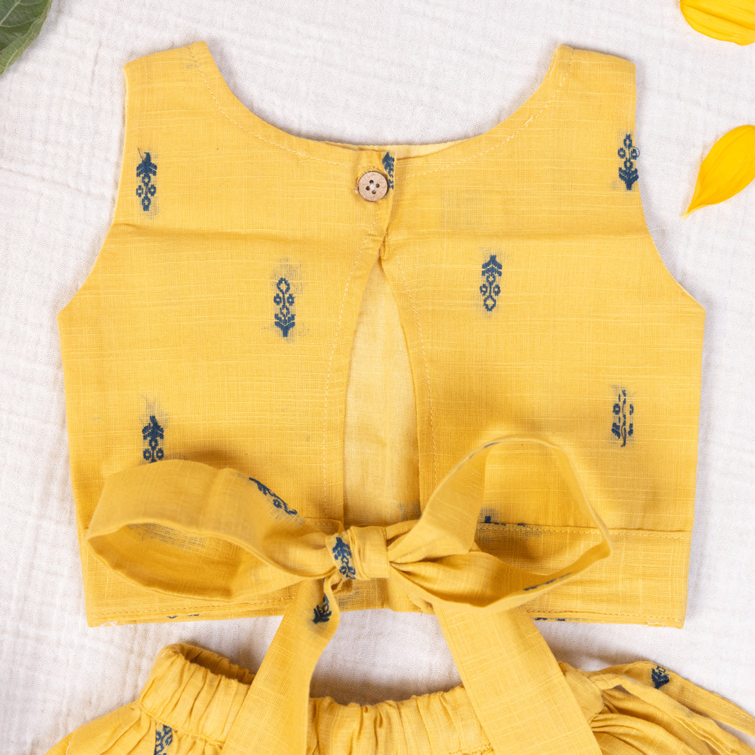 Sunshine Bloom Handloom Skirt set