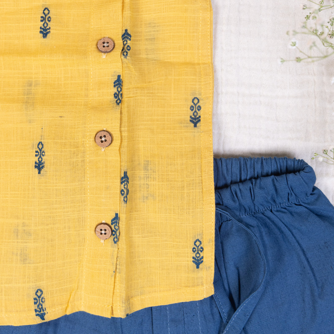Sunshine Bloom Handloom  Dhoti set