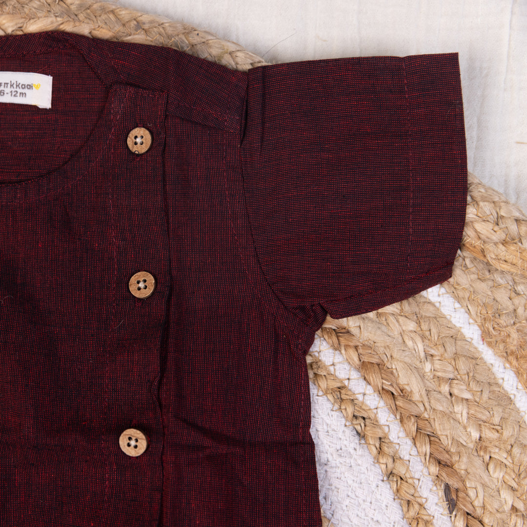 Royal Maroon Mangalagiri Dhoti set
