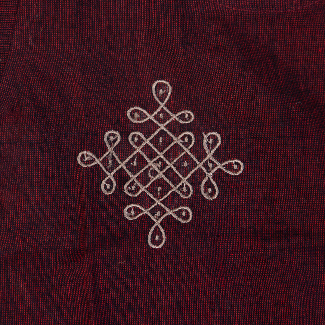 Royal Maroon Mangalagiri Skirt set