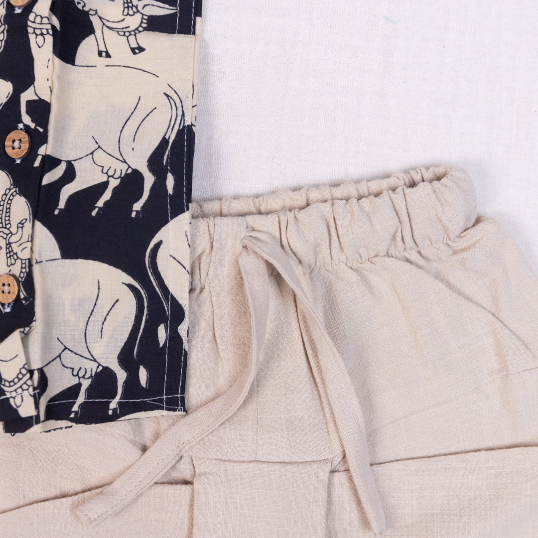 Black Moo Dhoti set