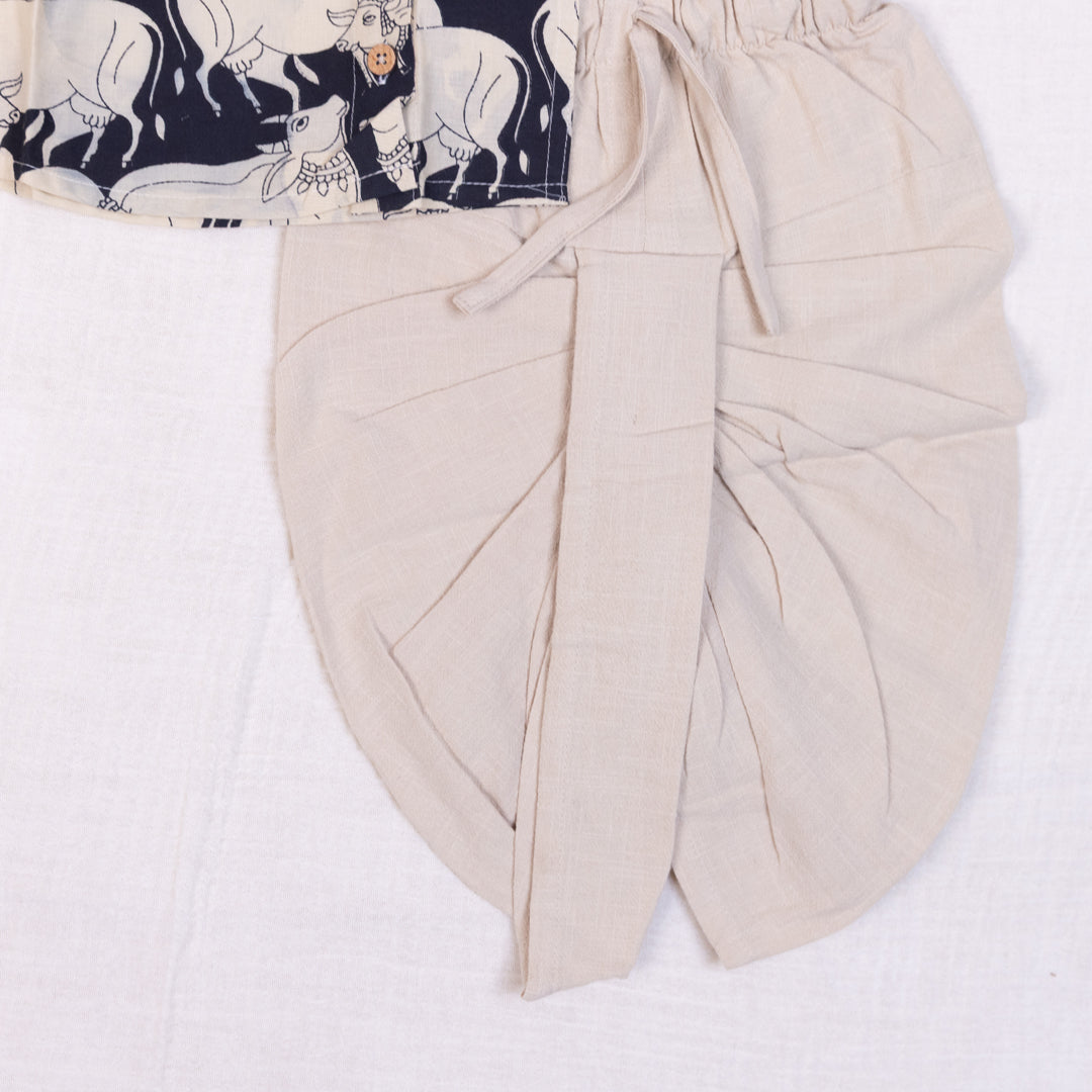 Black Moo Dhoti set
