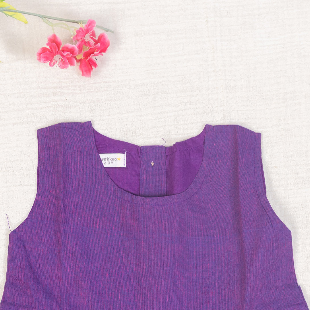 Royal Purple Flared Back -Tie Frock