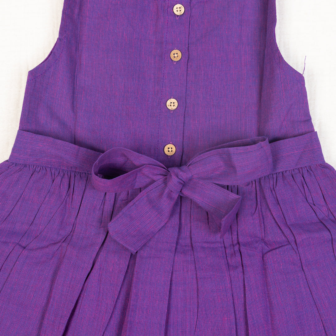 Royal Purple Flared Back -Tie Frock
