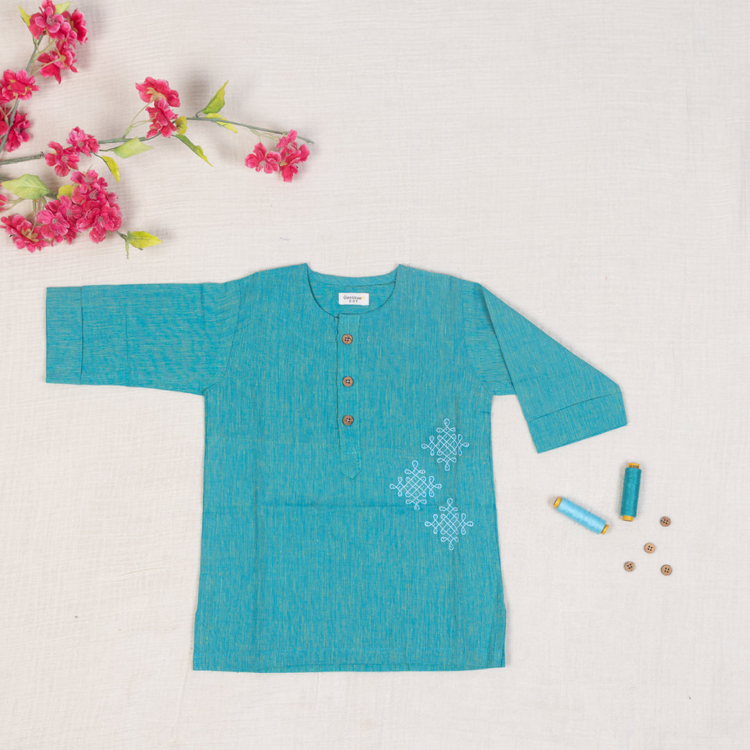 Teal Blue Kurta