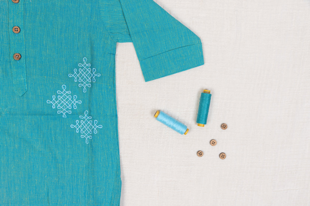 Teal Blue Kurta