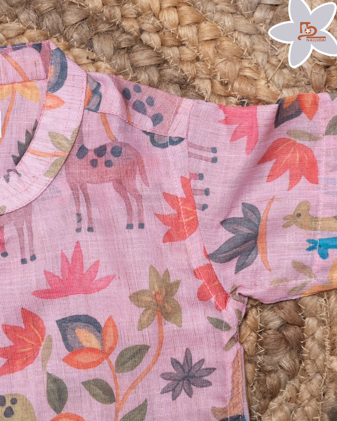 Blush Meadow Mandarin Collar Shirt