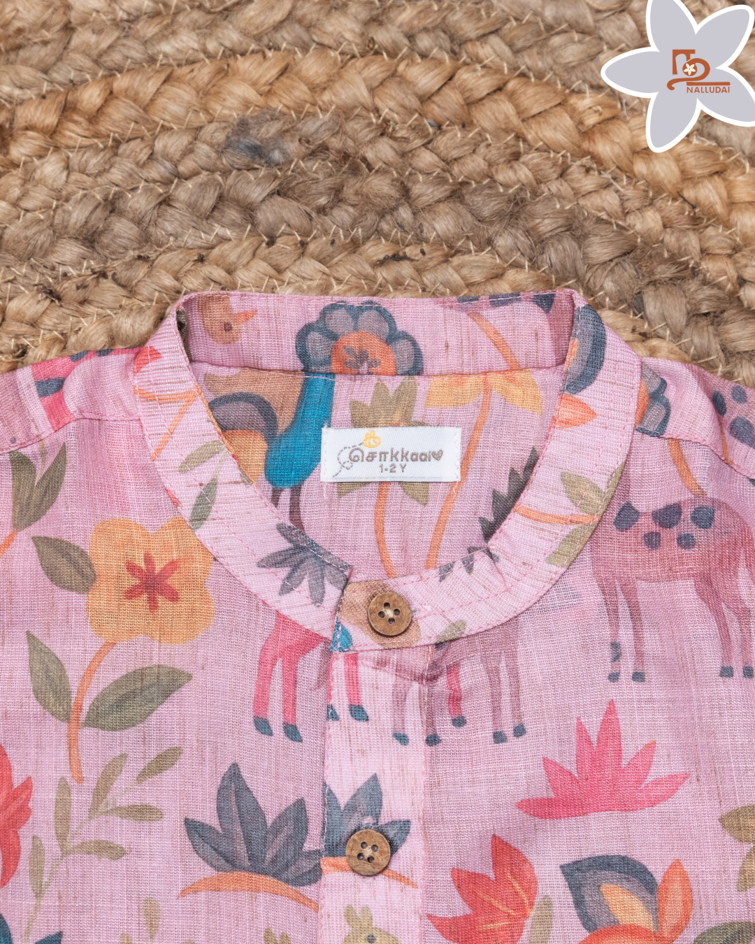 Blush Meadow Mandarin Collar Shirt