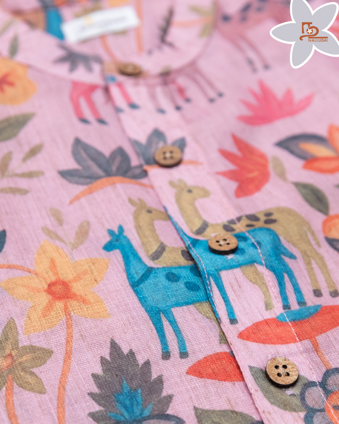 Blush Meadow Mandarin Collar Shirt