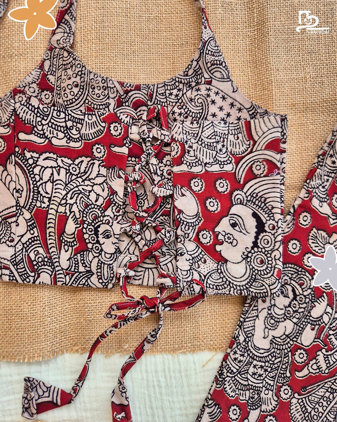 Red Heritage Kalamkari Palazzo Set