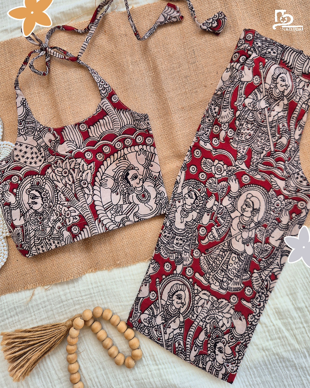 Red Heritage Kalamkari Palazzo Set