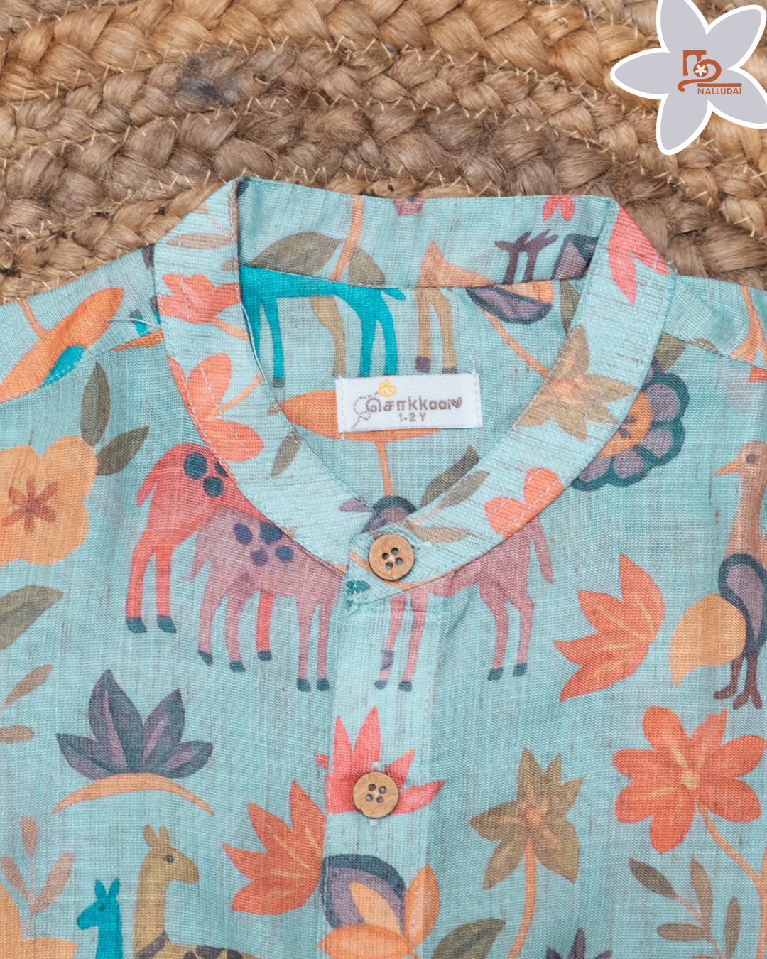 Sage Meadow Mandarin Collar Shirt