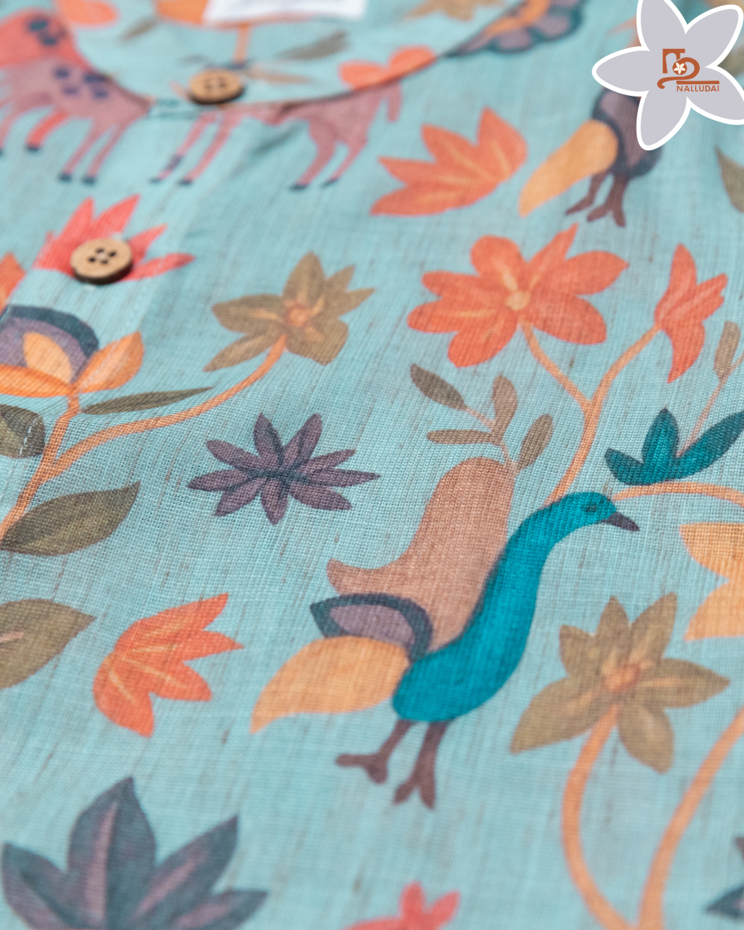 Sage Meadow Mandarin Collar Shirt