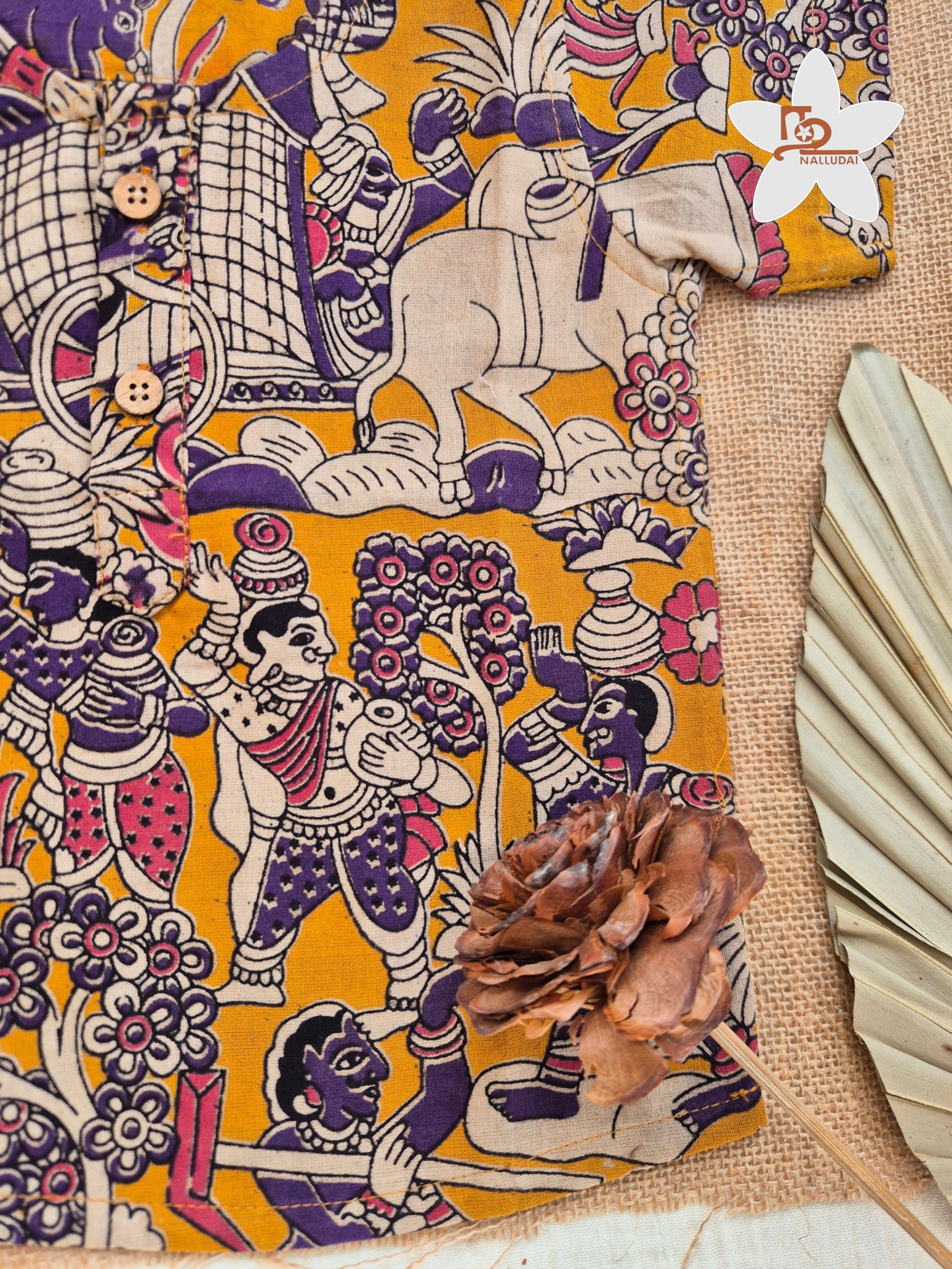 Golden Folk Kalamkari Kurta