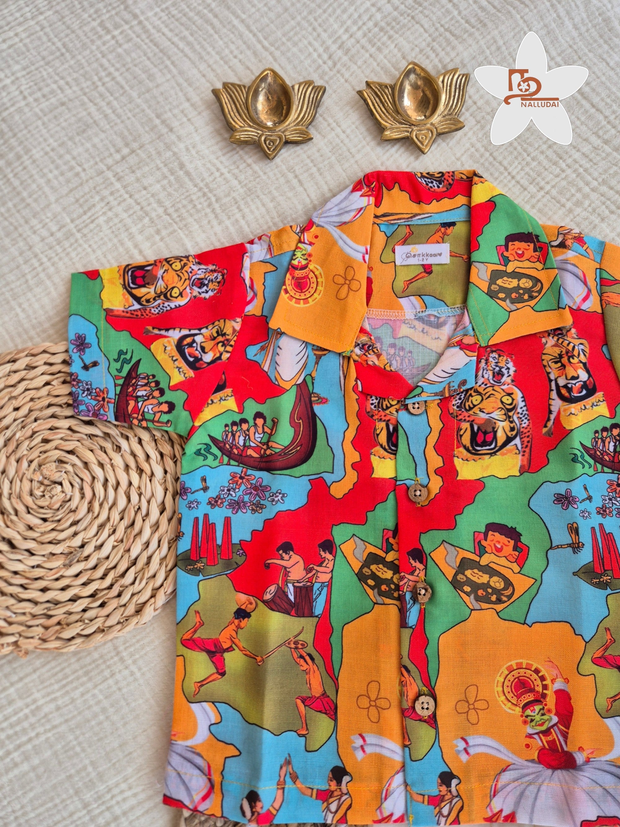 God's Own Carnival Shirt & Veshti set