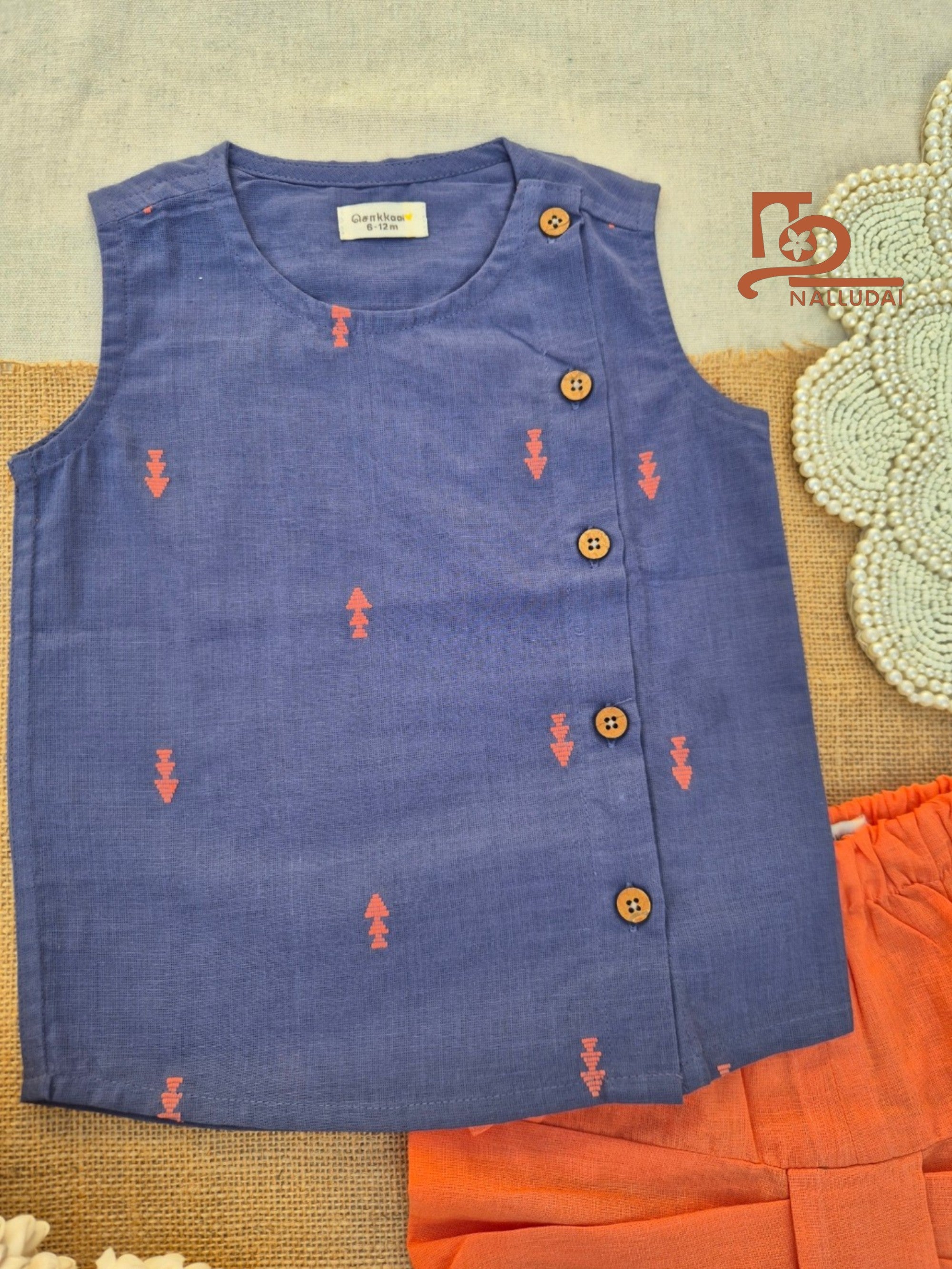 Twilight Orange Dhoti set