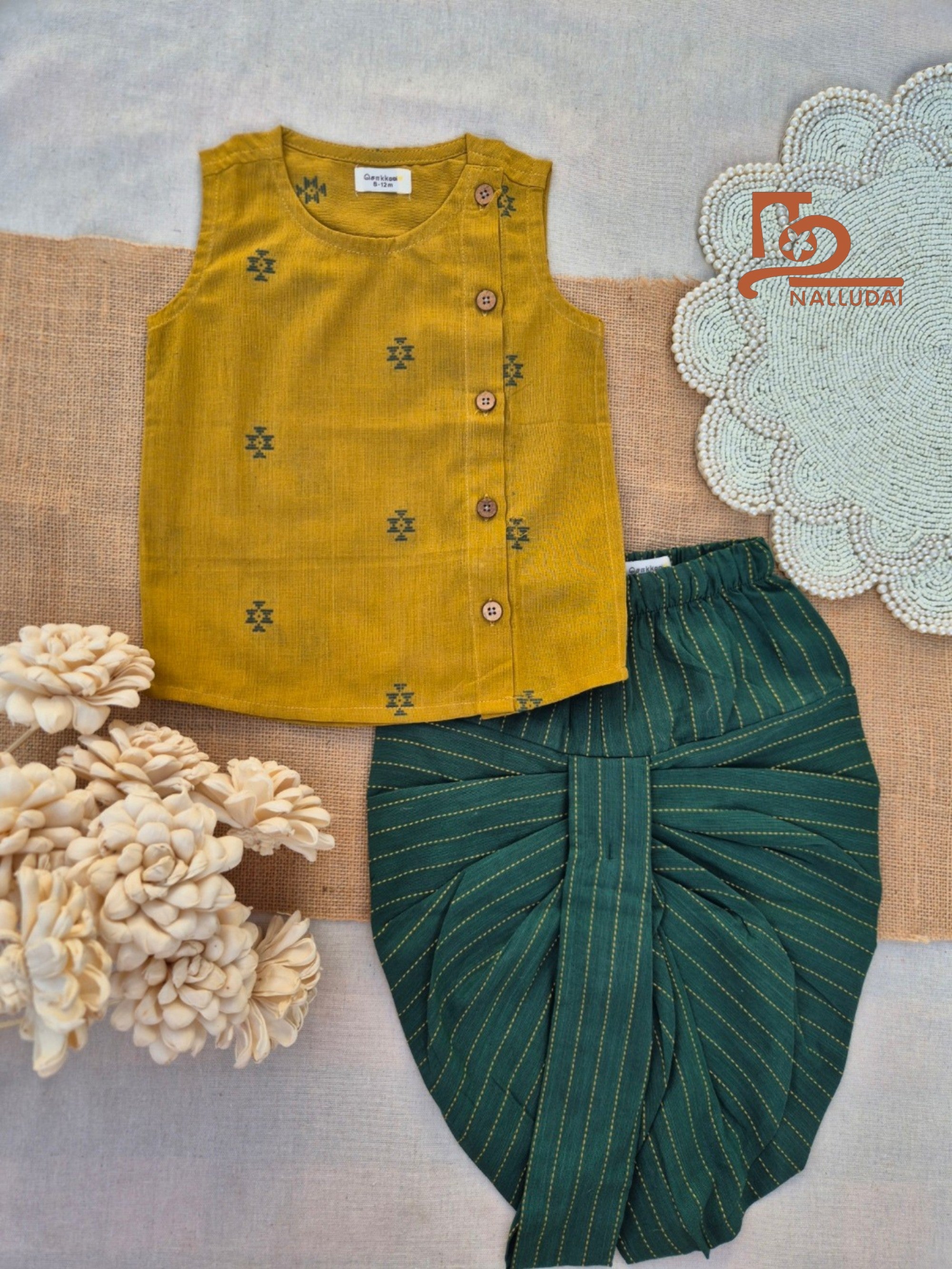 Mustard Grove Dhoti set