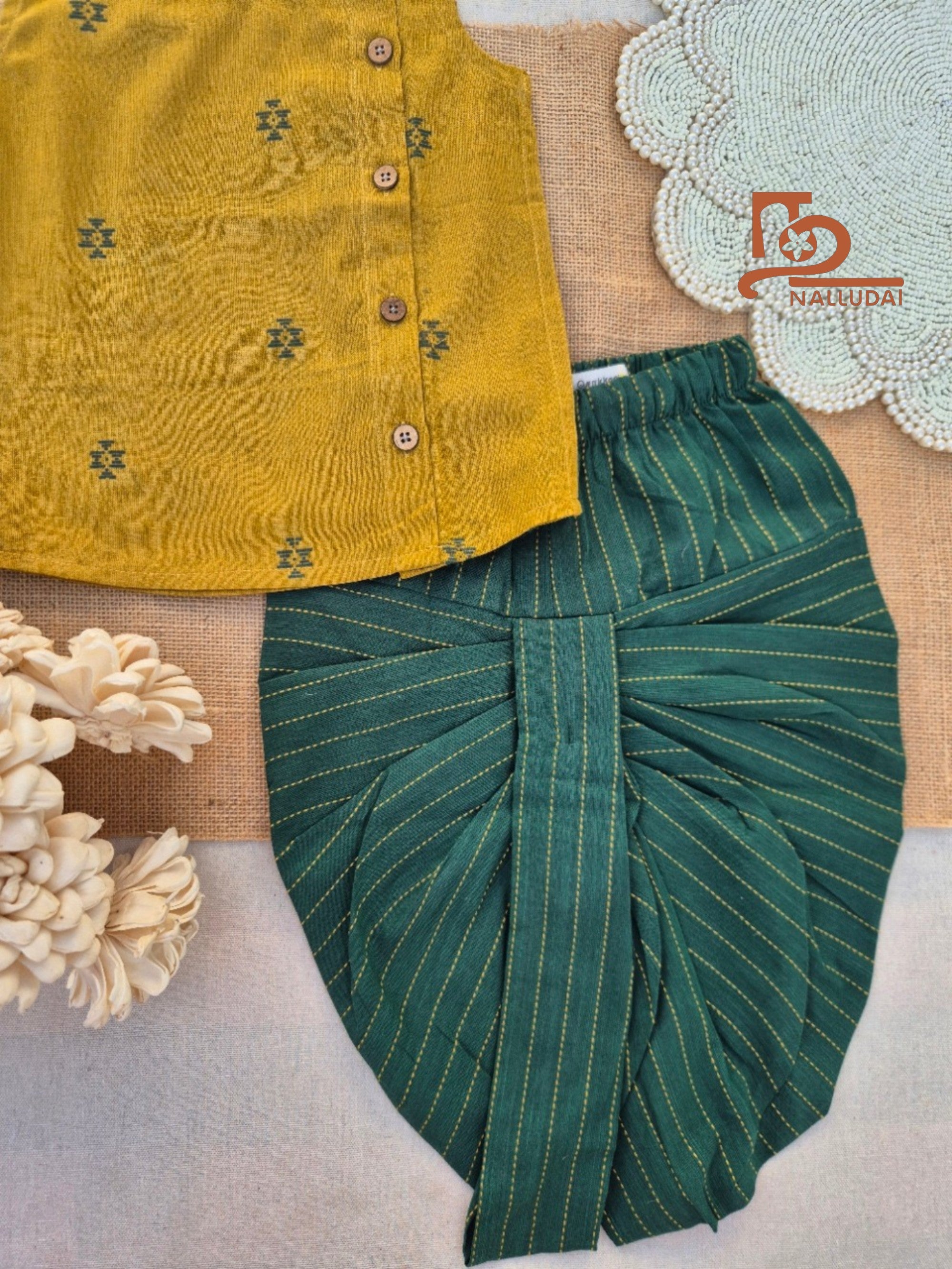 Mustard Grove Dhoti set