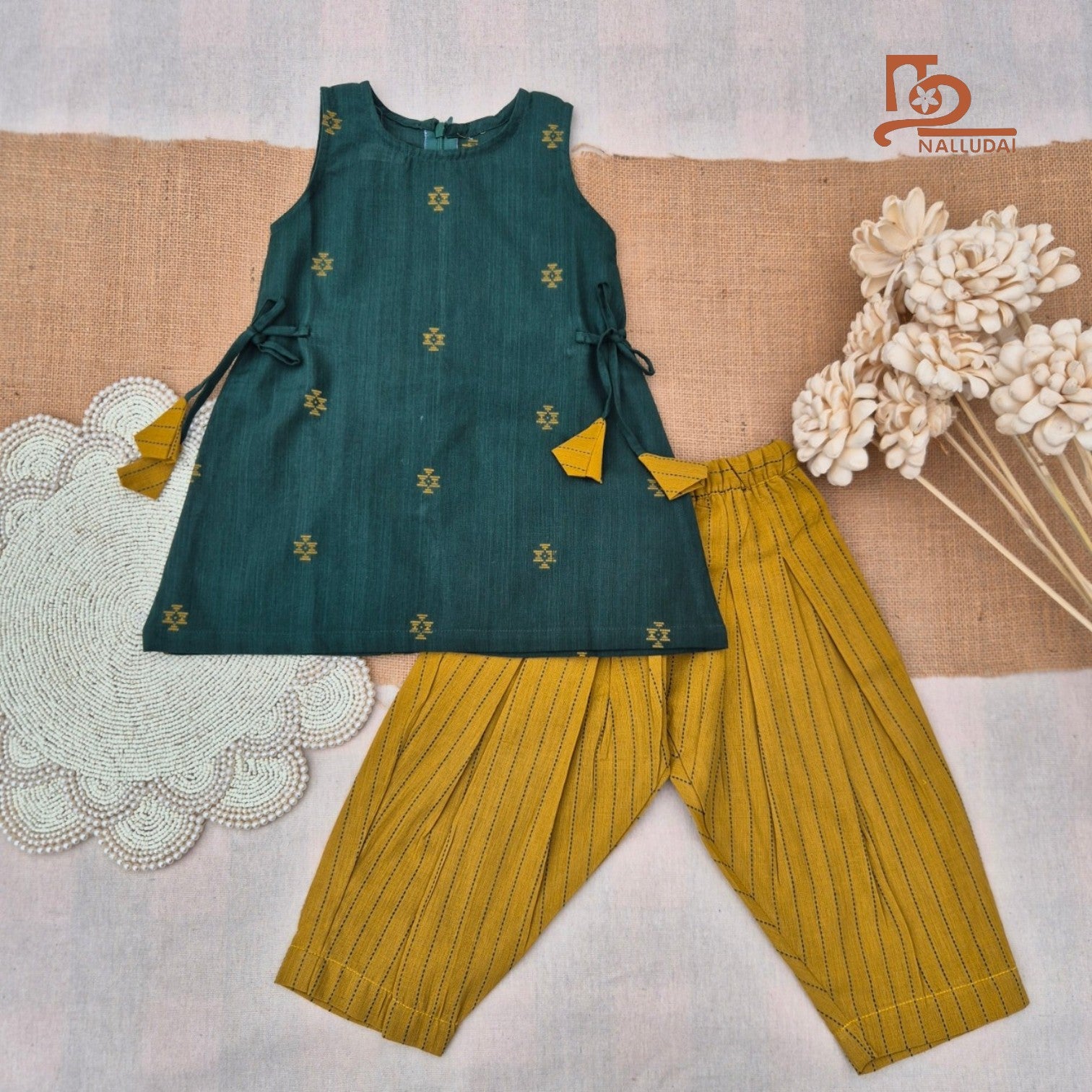 Emerald Grove Handloom Tie-up Tunic set