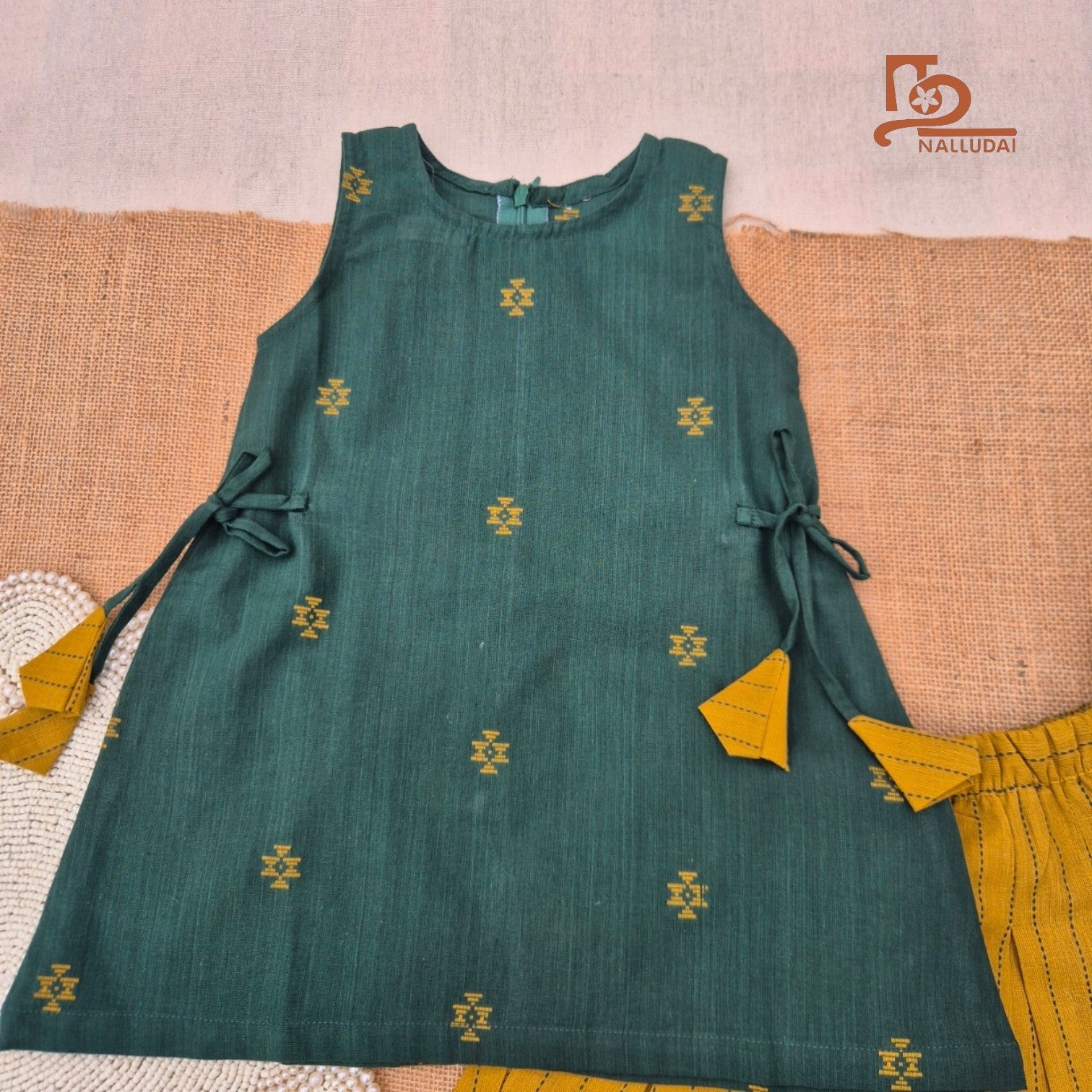 Emerald Grove Handloom Tie-up Tunic set