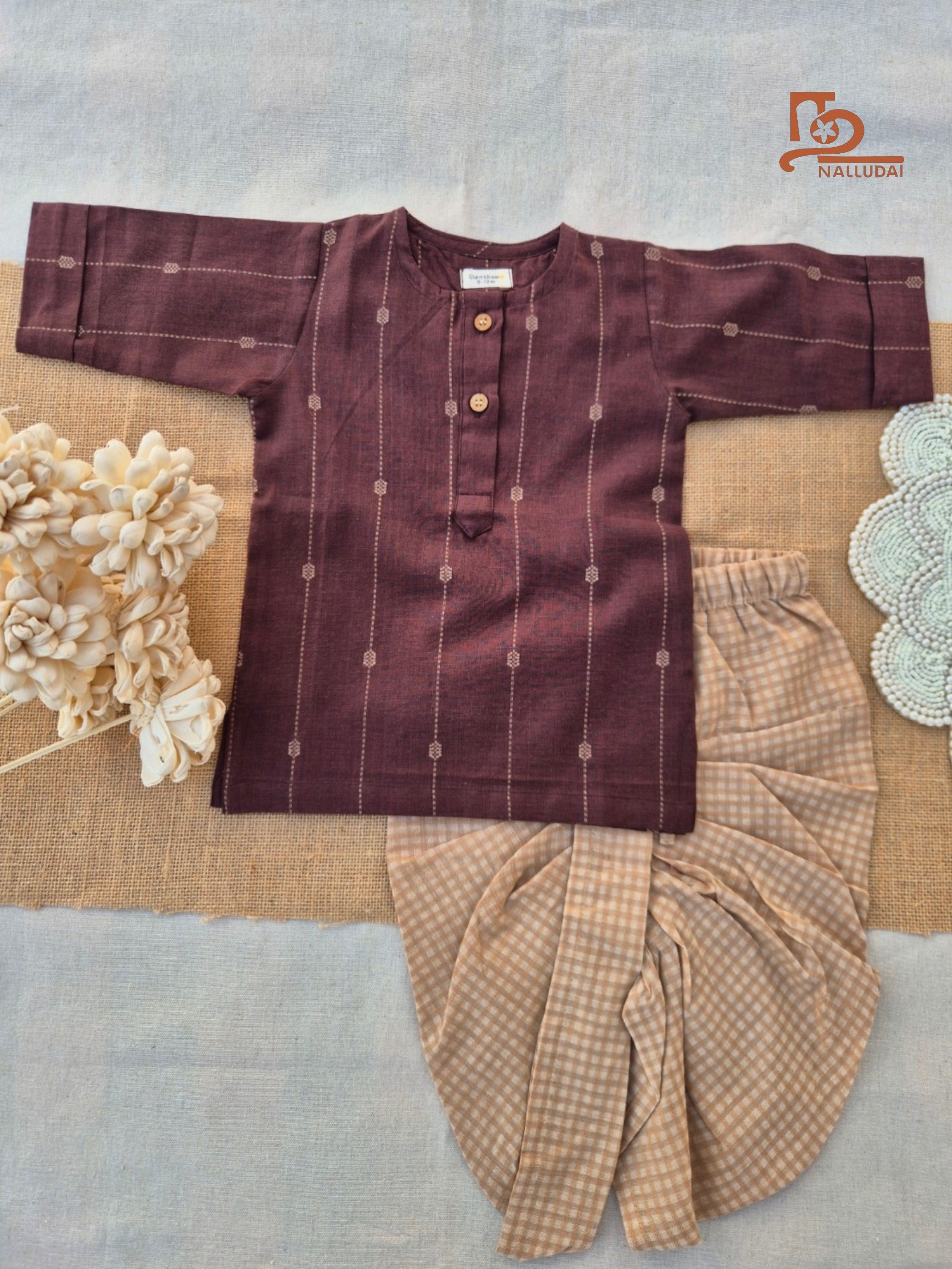 Cocoa Dune Handloom Dhoti set