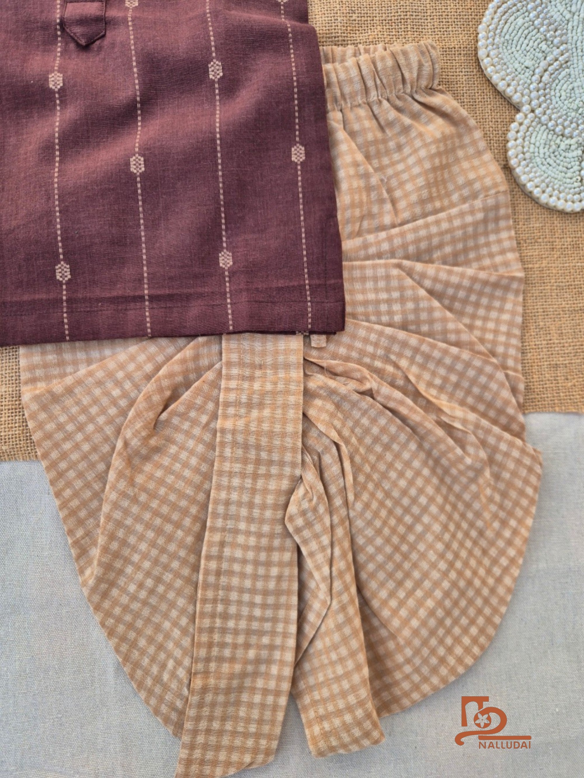 Cocoa Dune Handloom Dhoti set