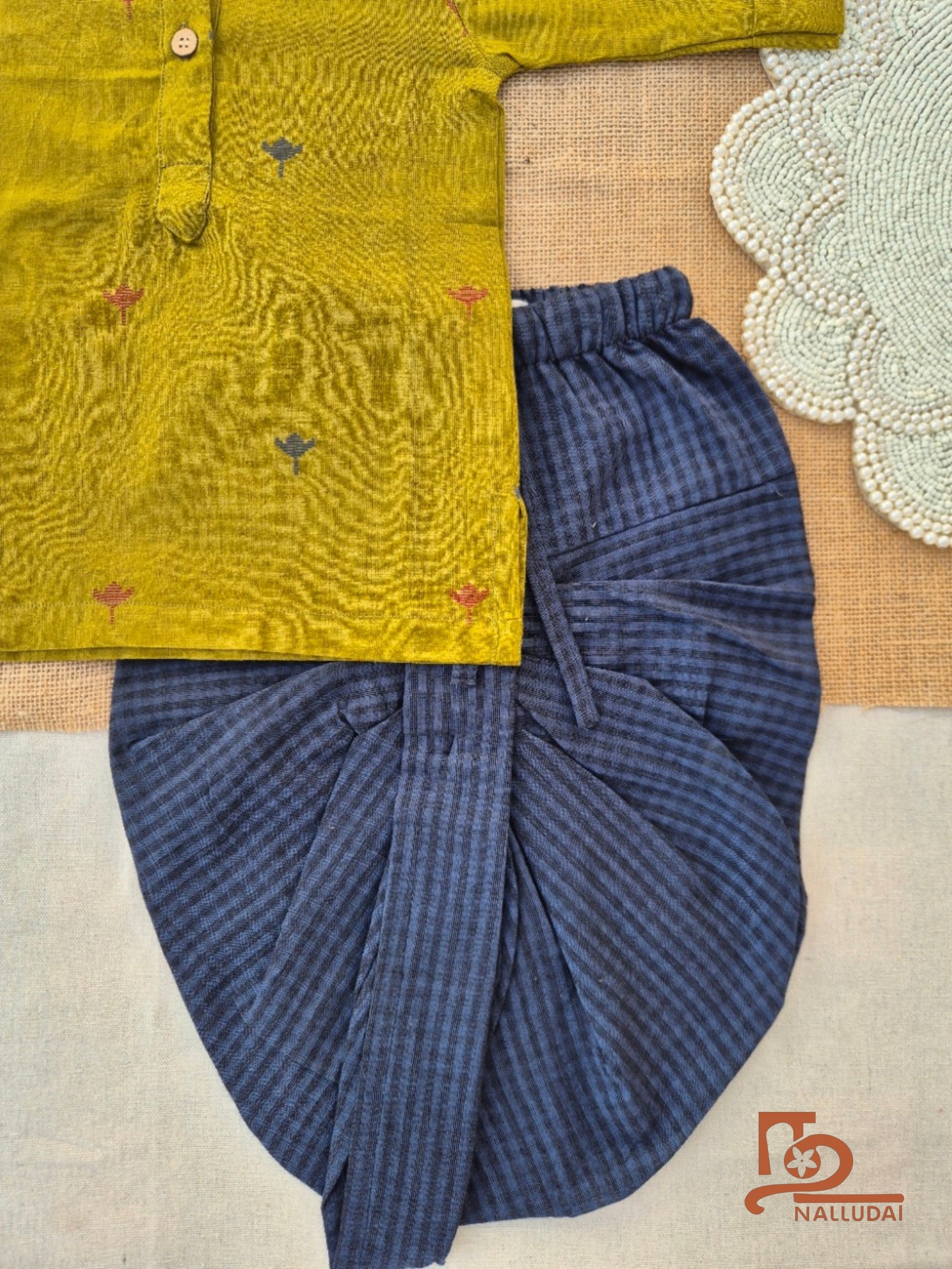 Olive Orchard Handloom Dhoti set