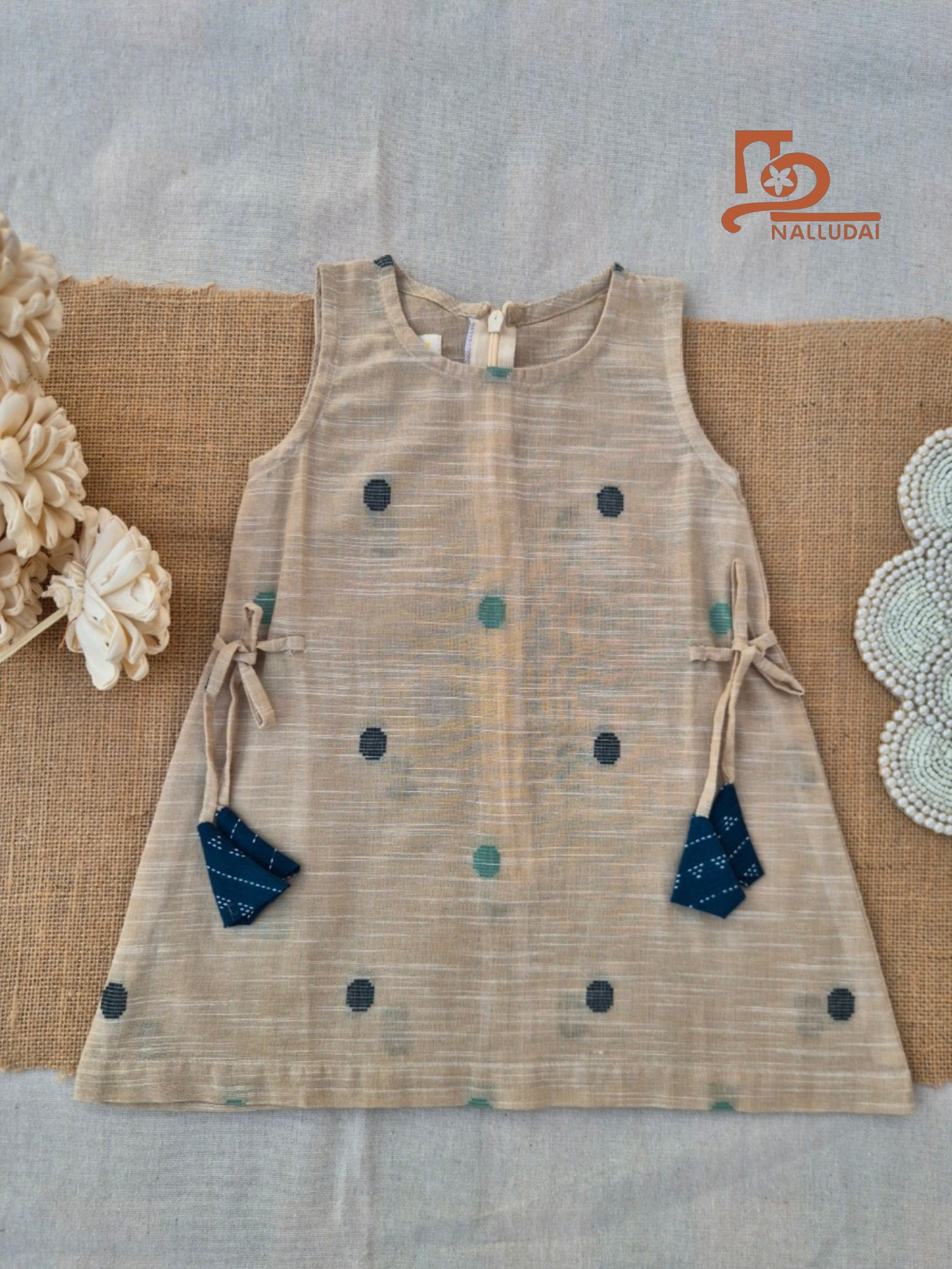 Ivory Tide Handloom Tie-up Tunic set