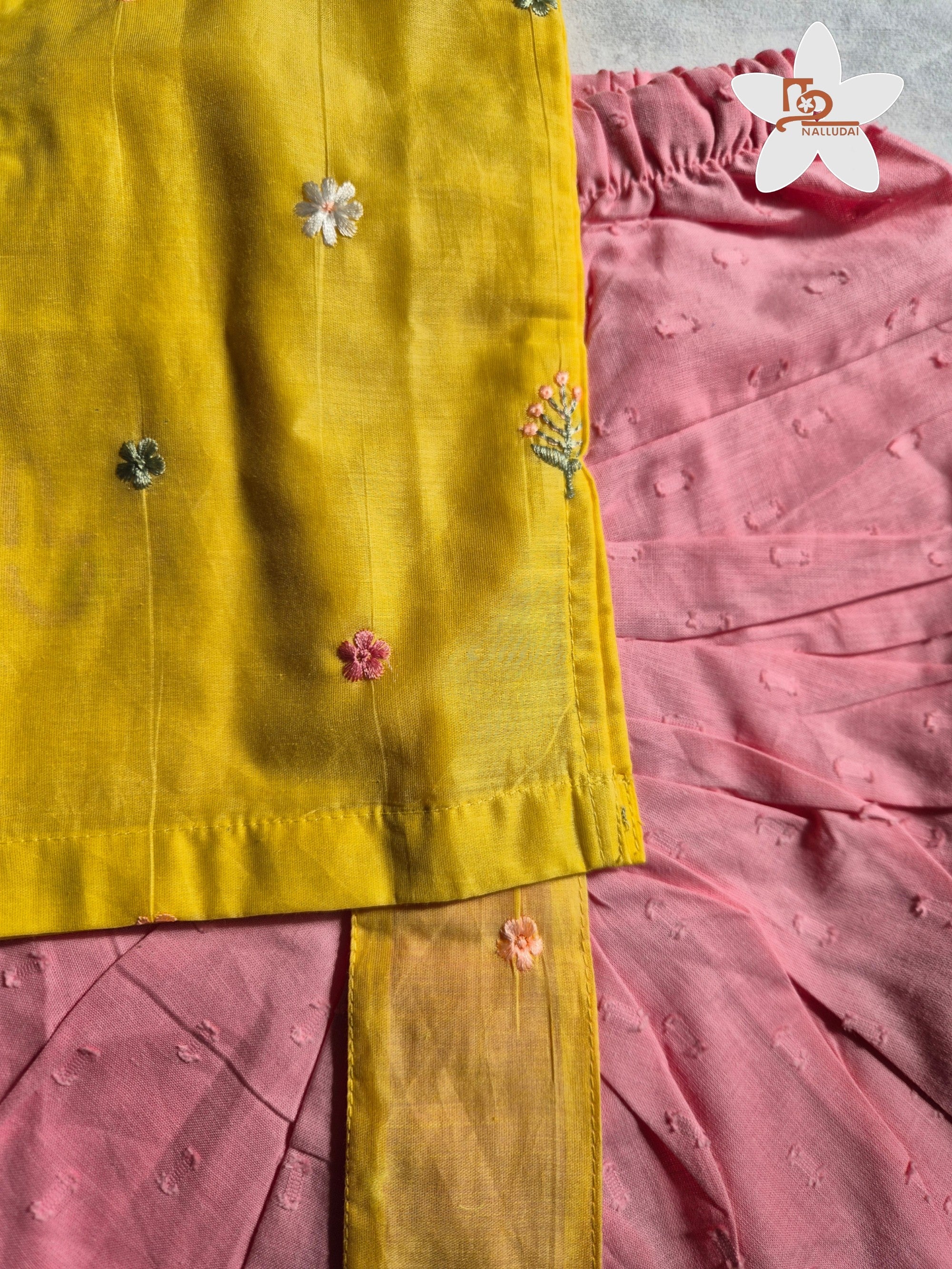 Yellow Bloom Mul Chanderi Dhoti set