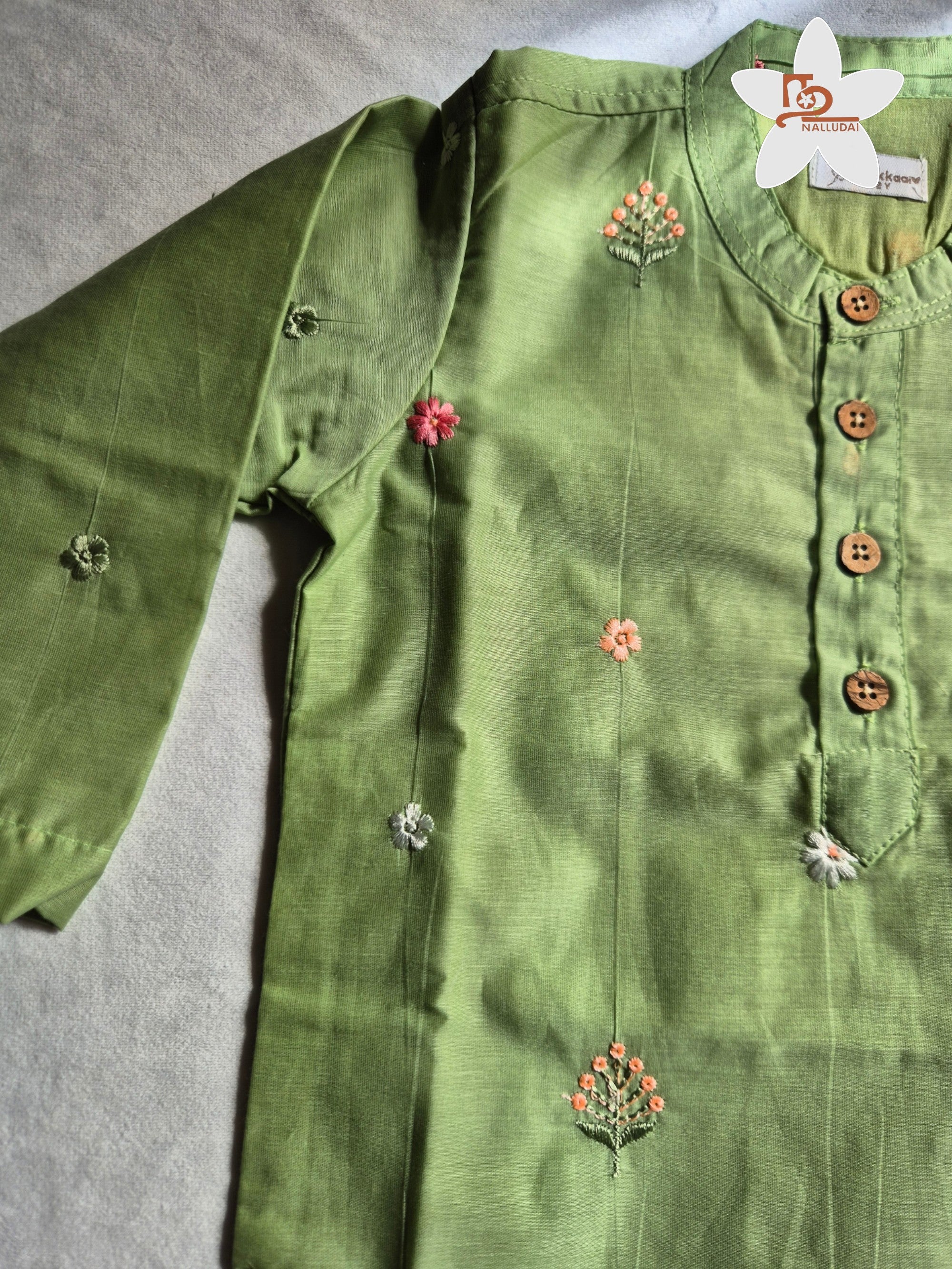 Pistachio Bloom Mul Chanderi Dhoti set