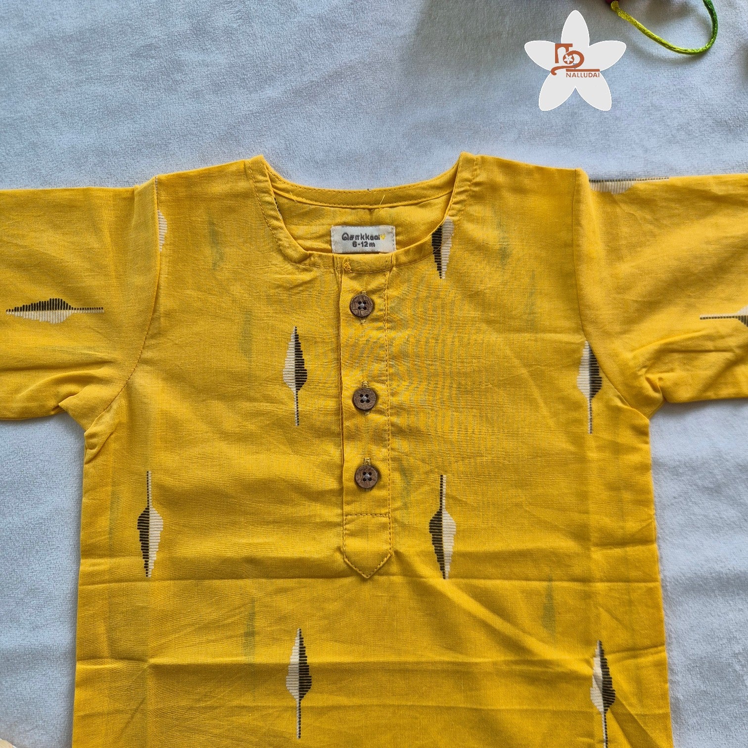 Yellow With Pine Butta Kurta