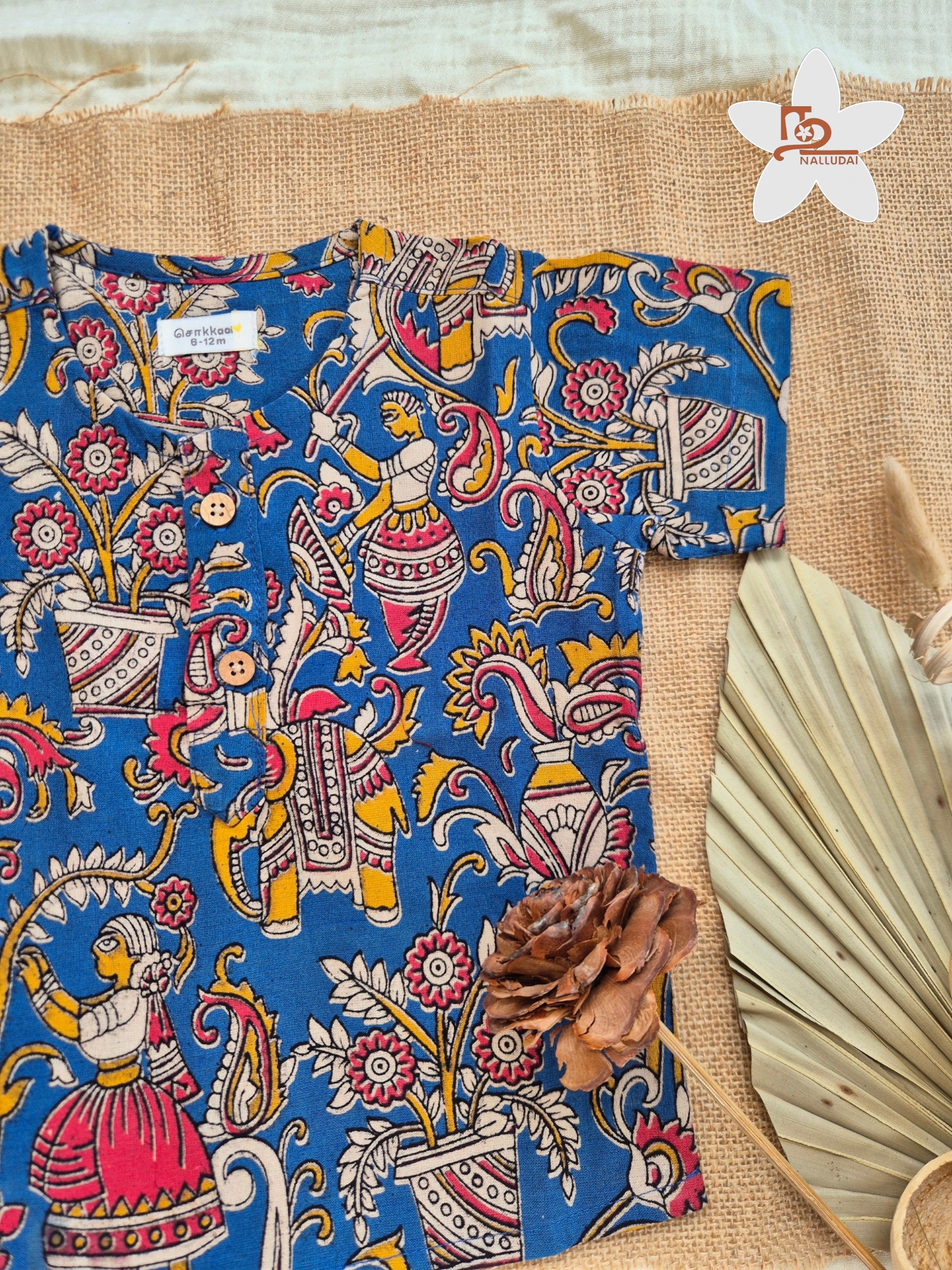 Folk Blue Kalamkari Kurta