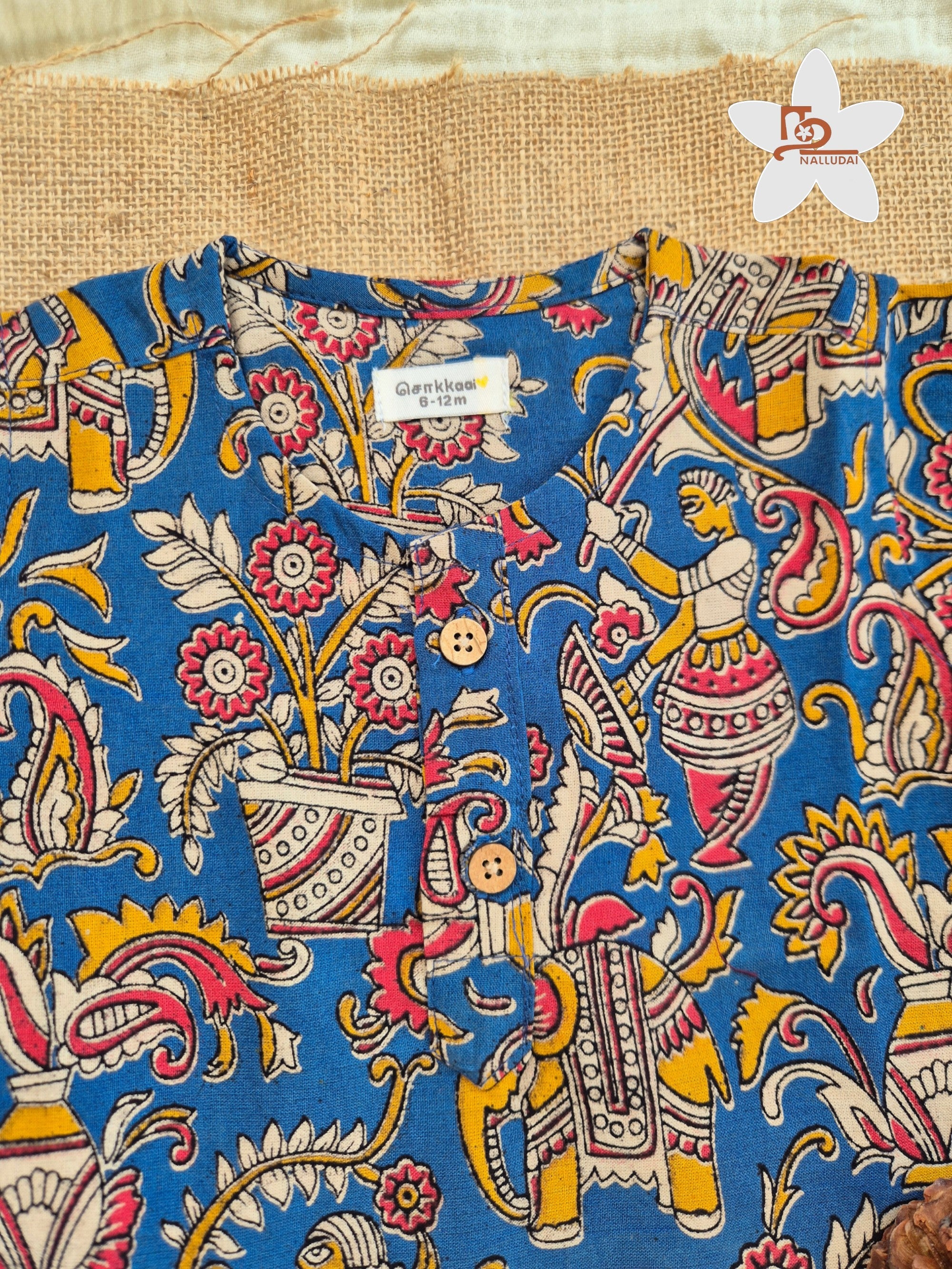 Folk Blue Kalamkari Kurta
