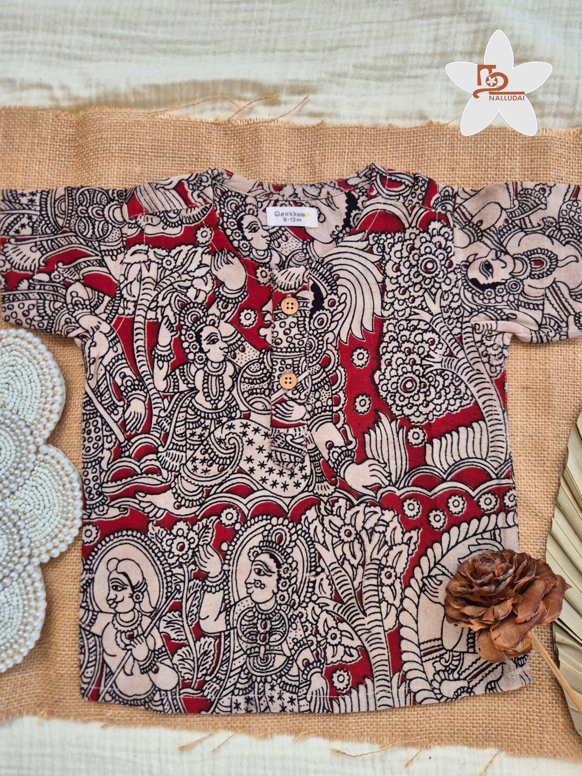 Red Heritage Kalamkari Kurta