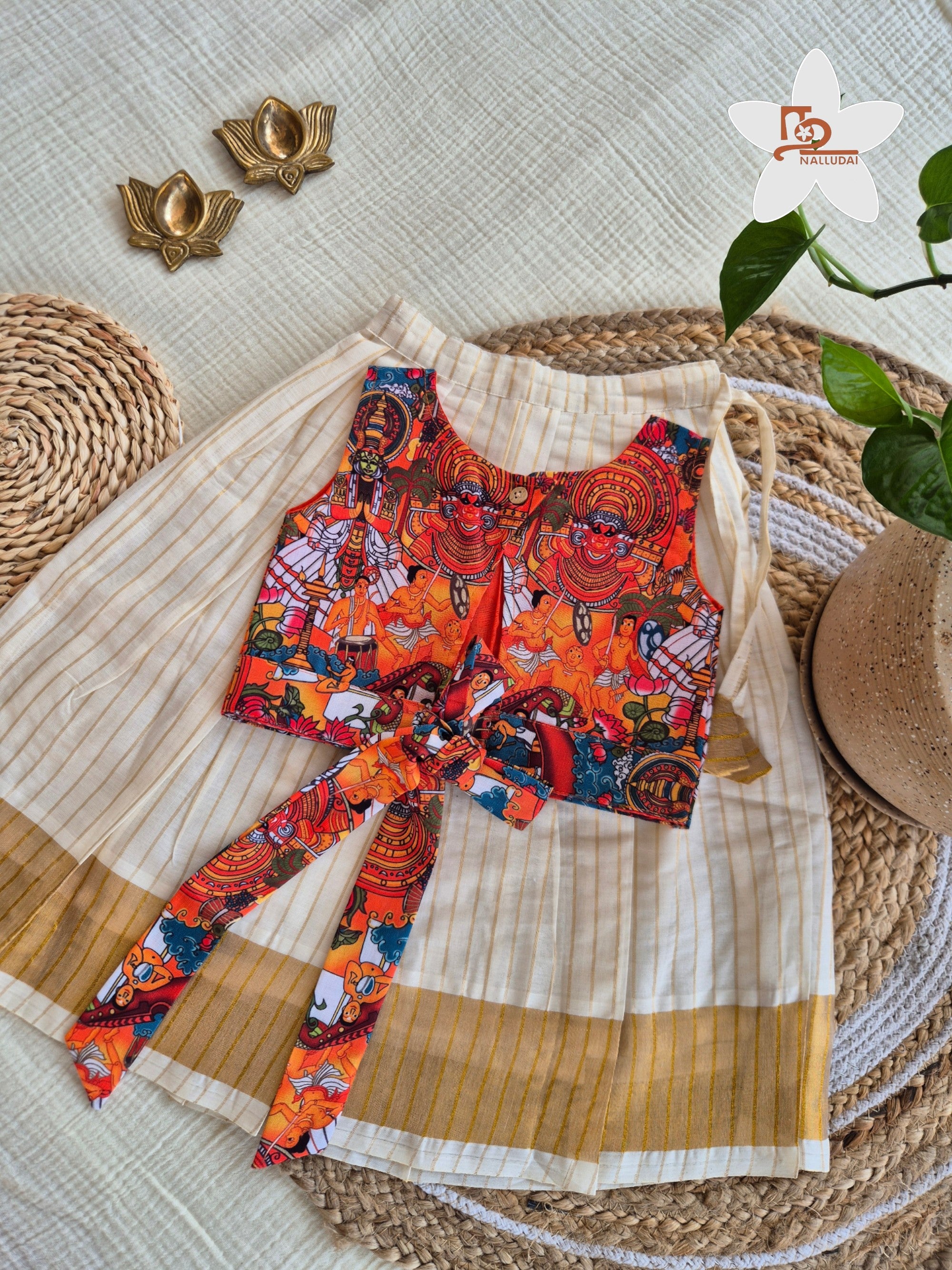 Onam Theyyam Skirt & Top set