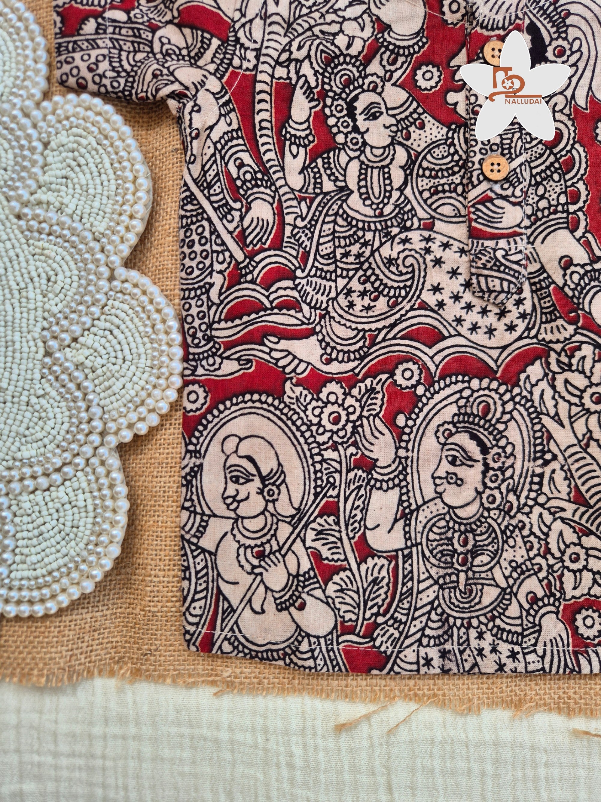 Red Heritage Kalamkari Kurta