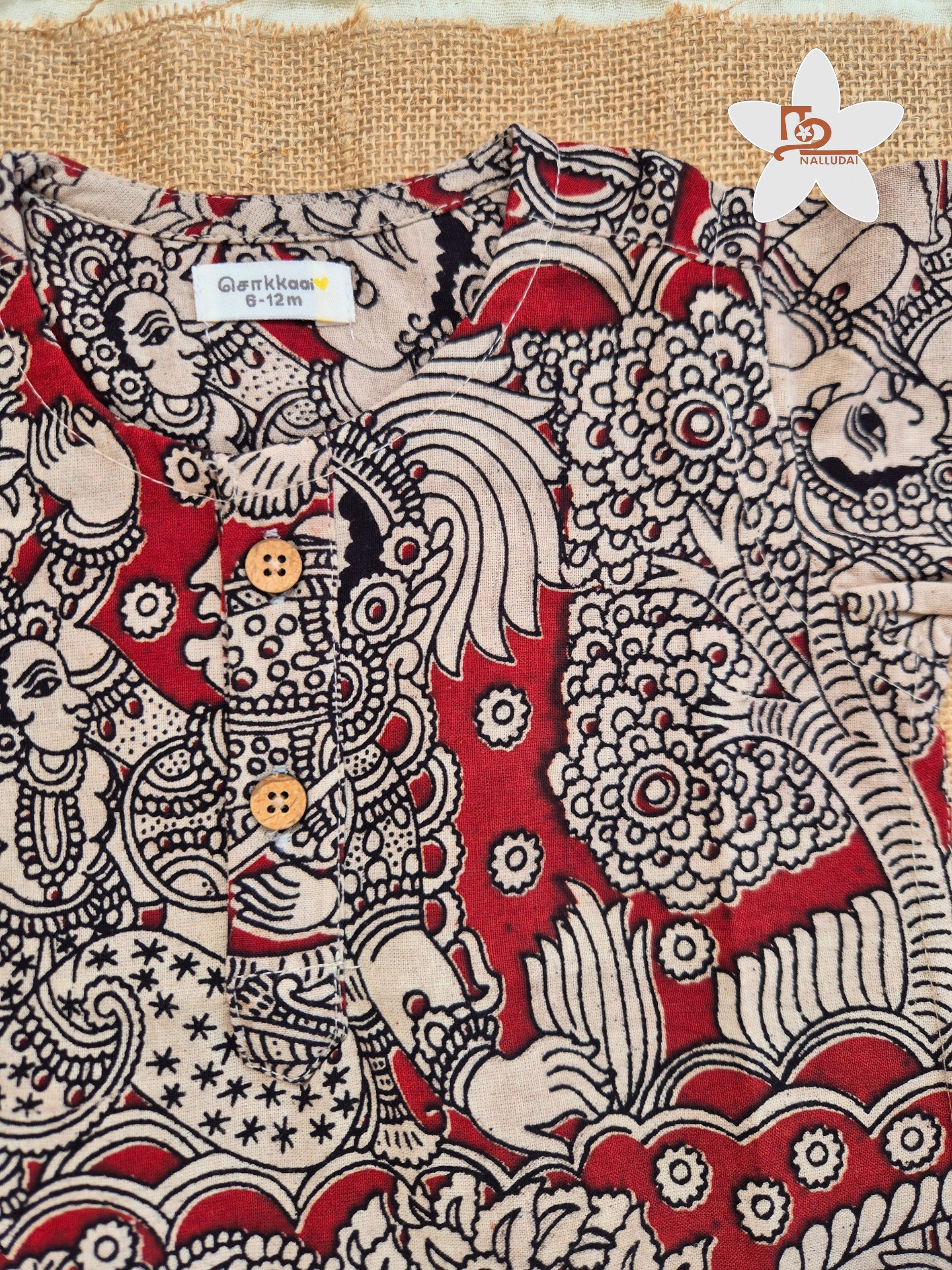 Red Heritage Kalamkari Kurta