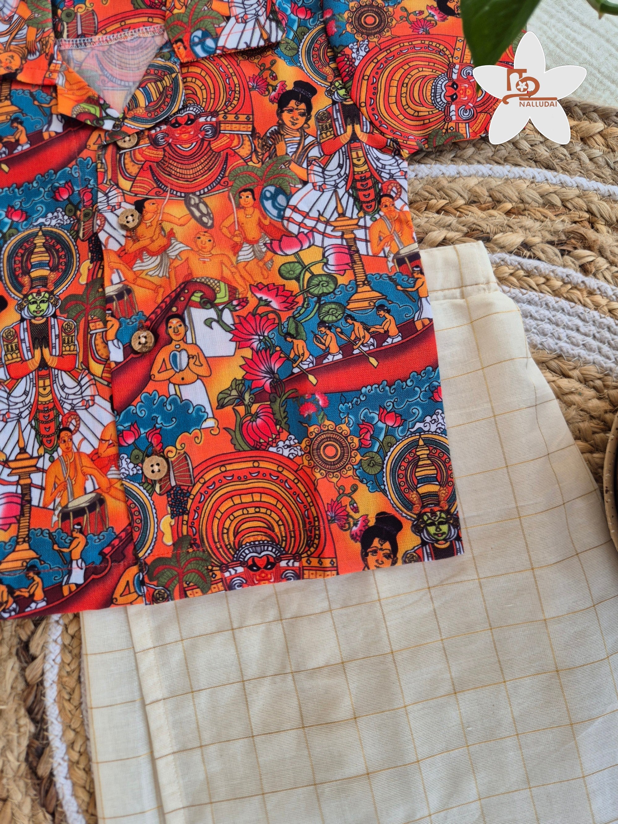 Onam Theyyam Shirt & Veshti set