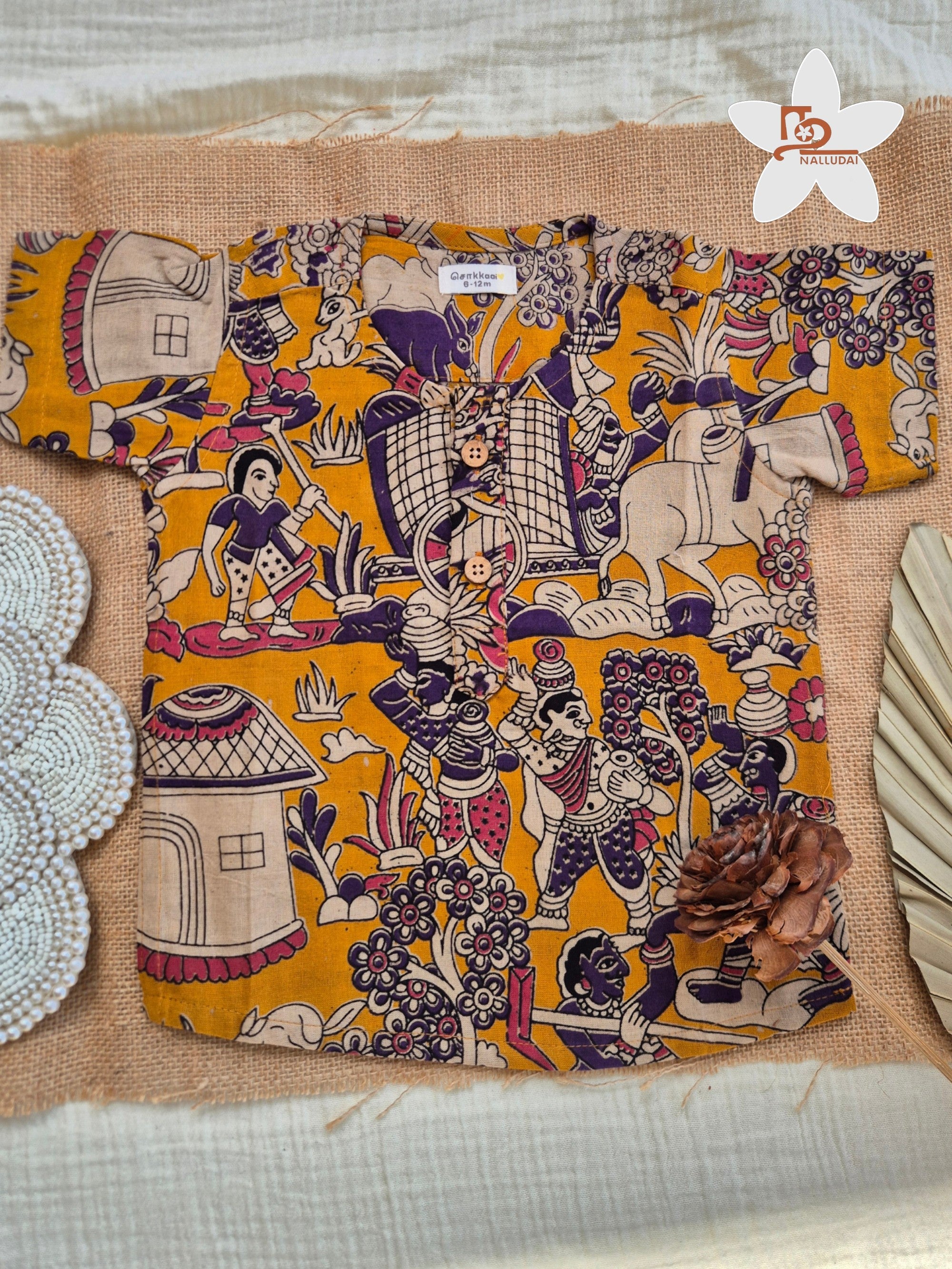 Golden Folk Kalamkari Kurta