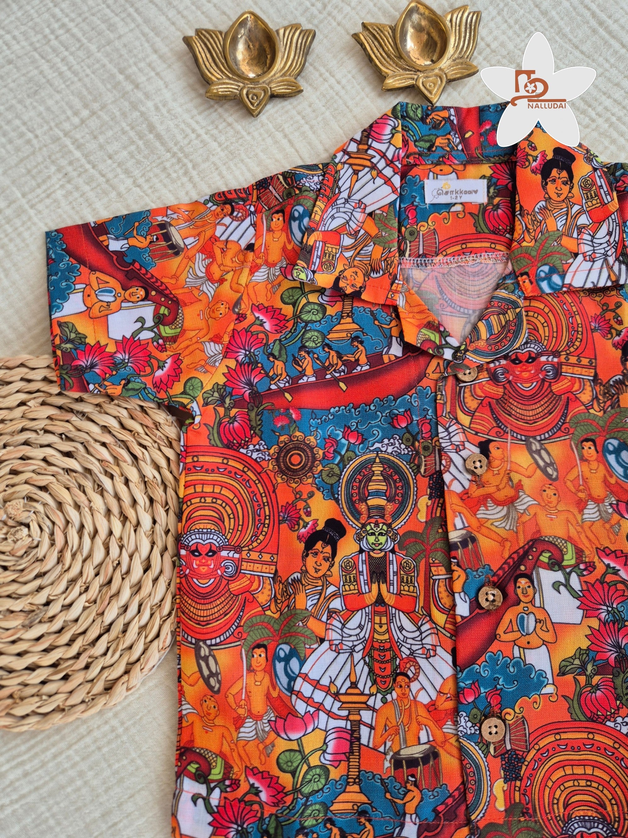 Onam Theyyam Shirt & Veshti set
