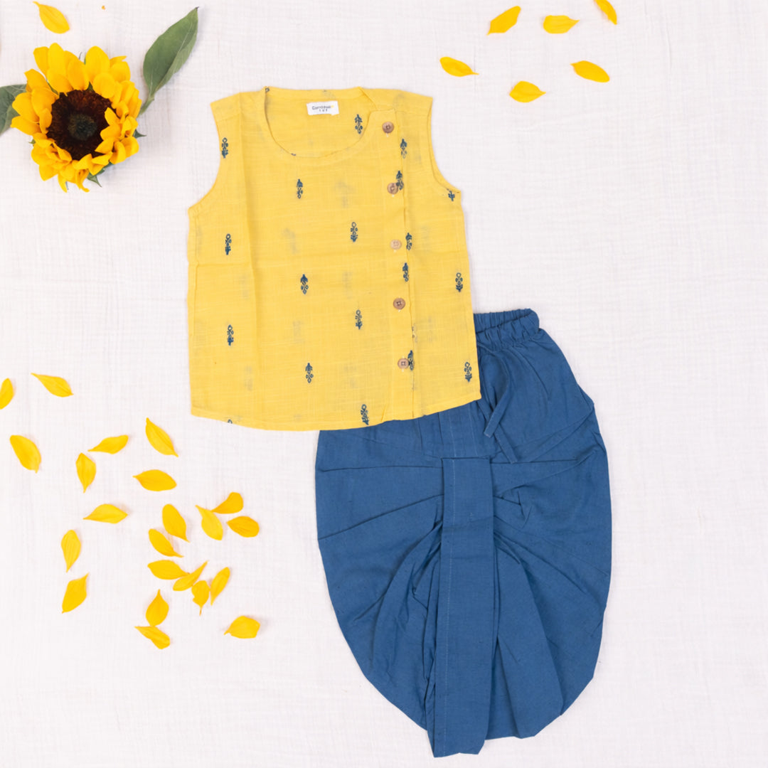 Sunshine Bloom Handloom  Dhoti set
