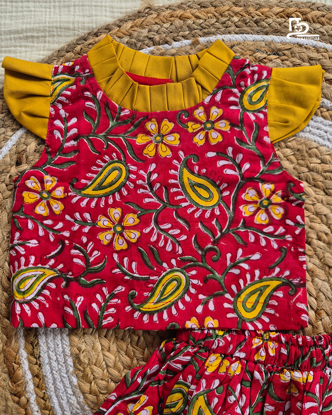 Crimson Paisley Skirt & Top set
