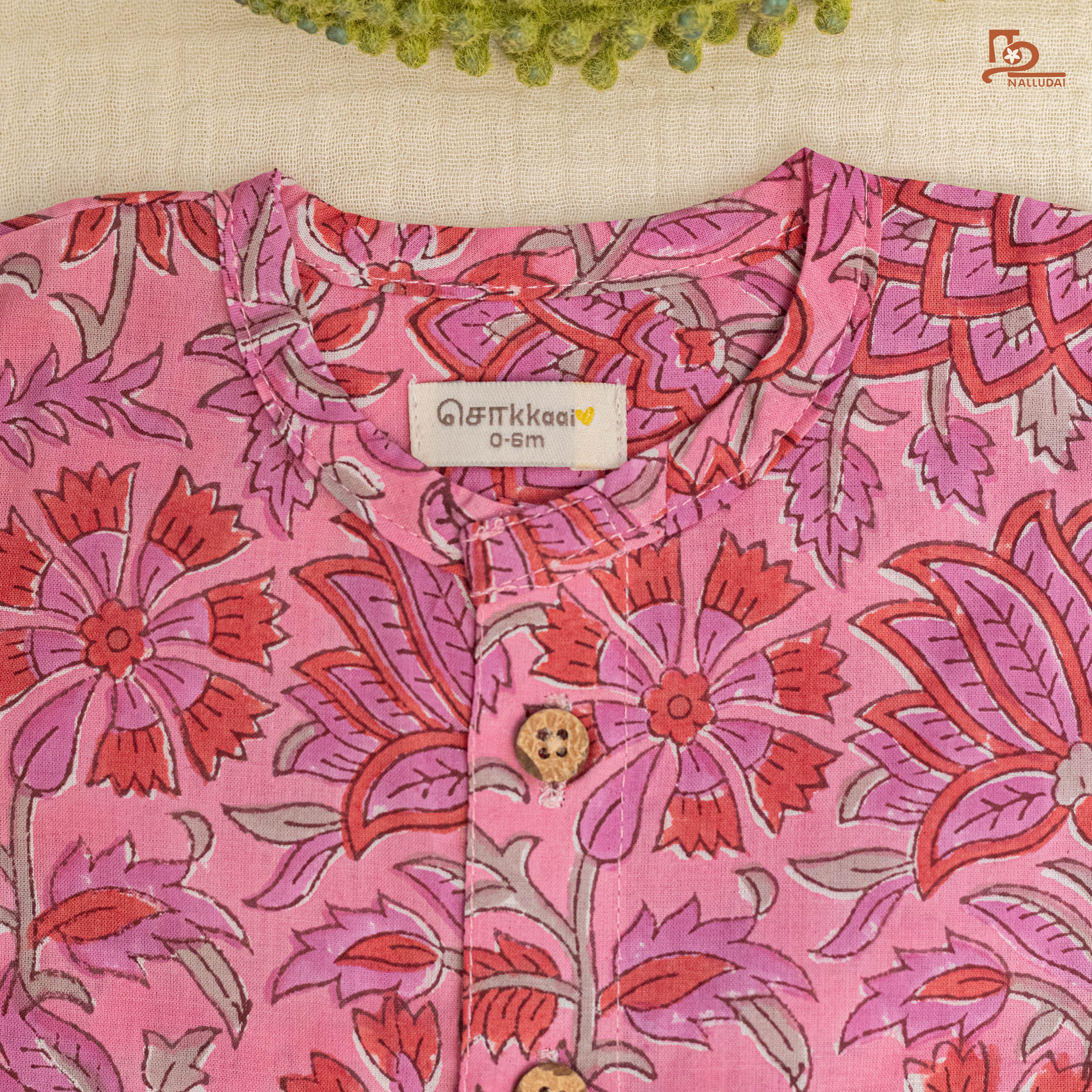Pink Gulab Sleeveless Jabla