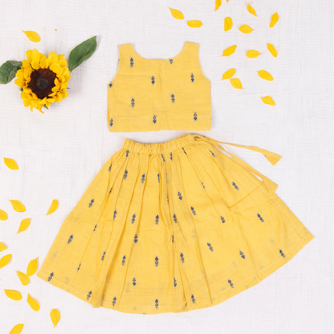 Sunshine Bloom Handloom Skirt set