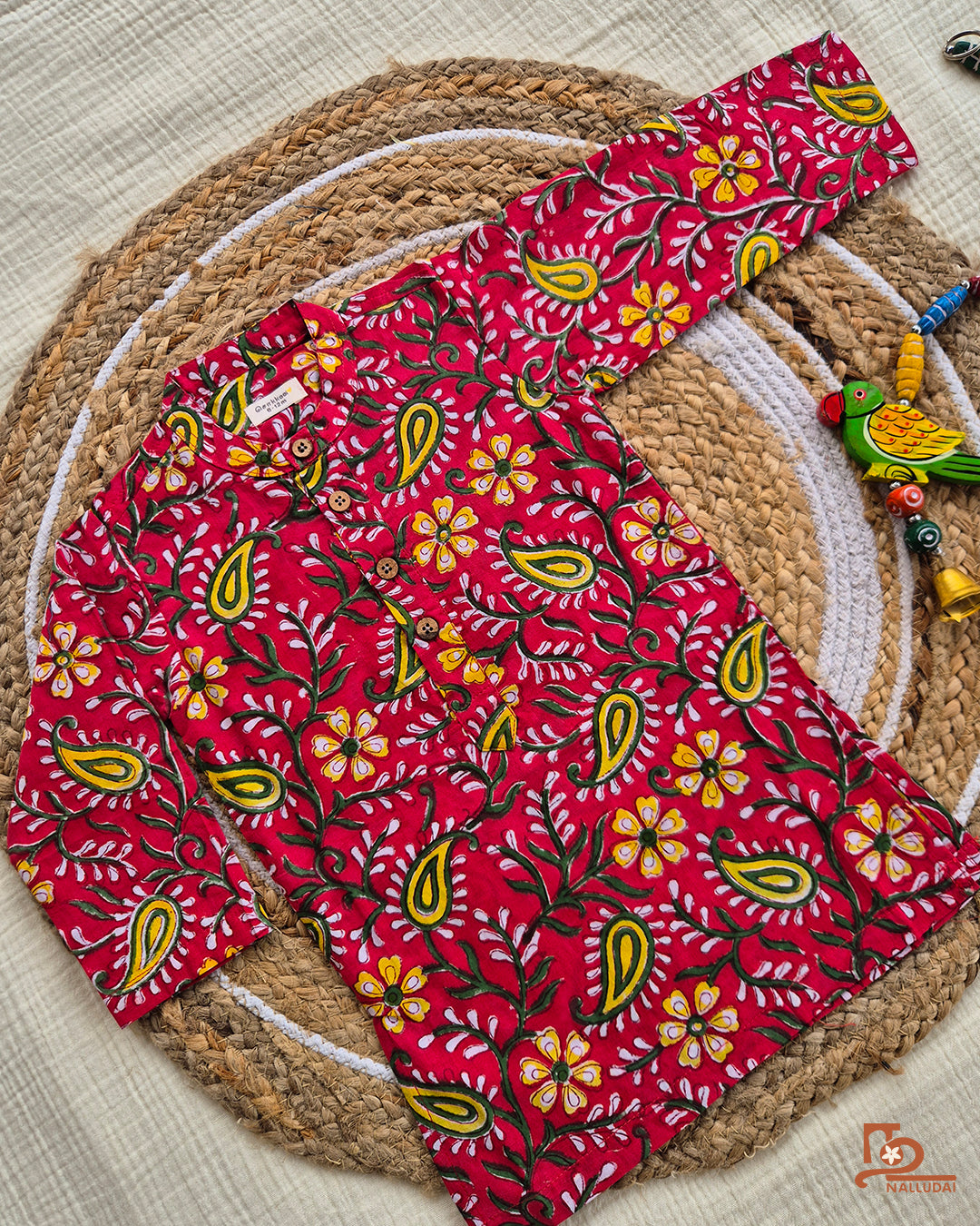 Crimson Paisley Kurta