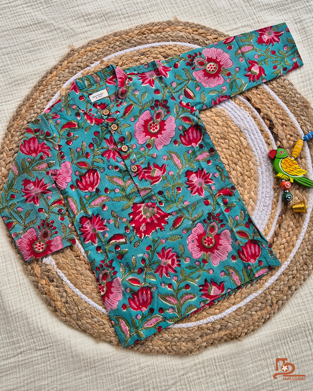 Turquoise Gulmohar Kurta