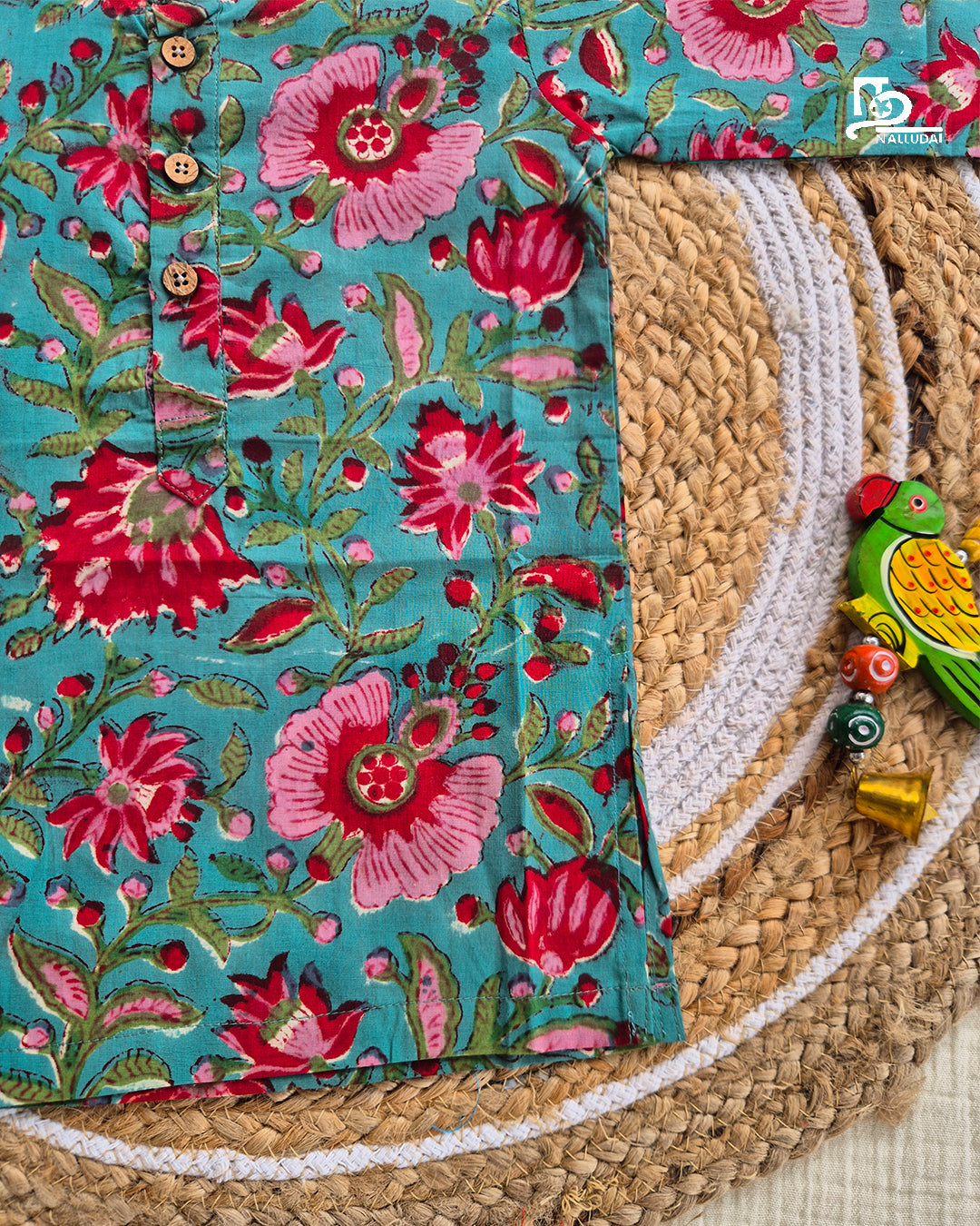 Turquoise Gulmohar Kurta